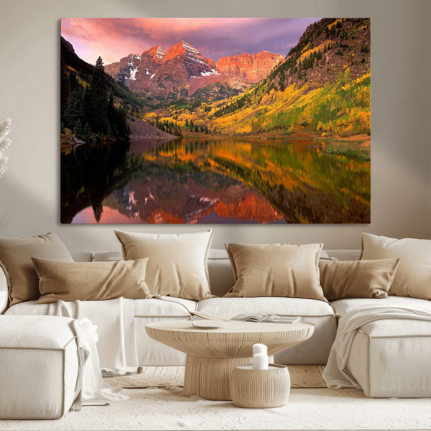 86946-MGV-CV-36X24-Colorado Rockies Mountain Sunset Wall Art | Ready to Hang and Framed | Scenic Nature Landscape