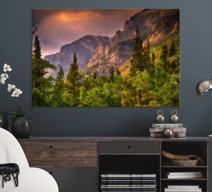 Colorado Rockies Mountains Wall Art Canvas Print | Ready to Hang Framed Mountain Landscape