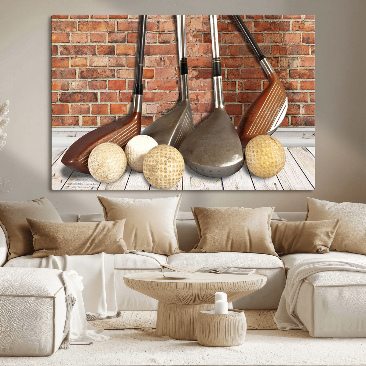 MGV-CV-36X24 - Vintage Golf Ball Wall Art Canvas Print | Golf Decor for Man Cave or Office | Ready to Hang and