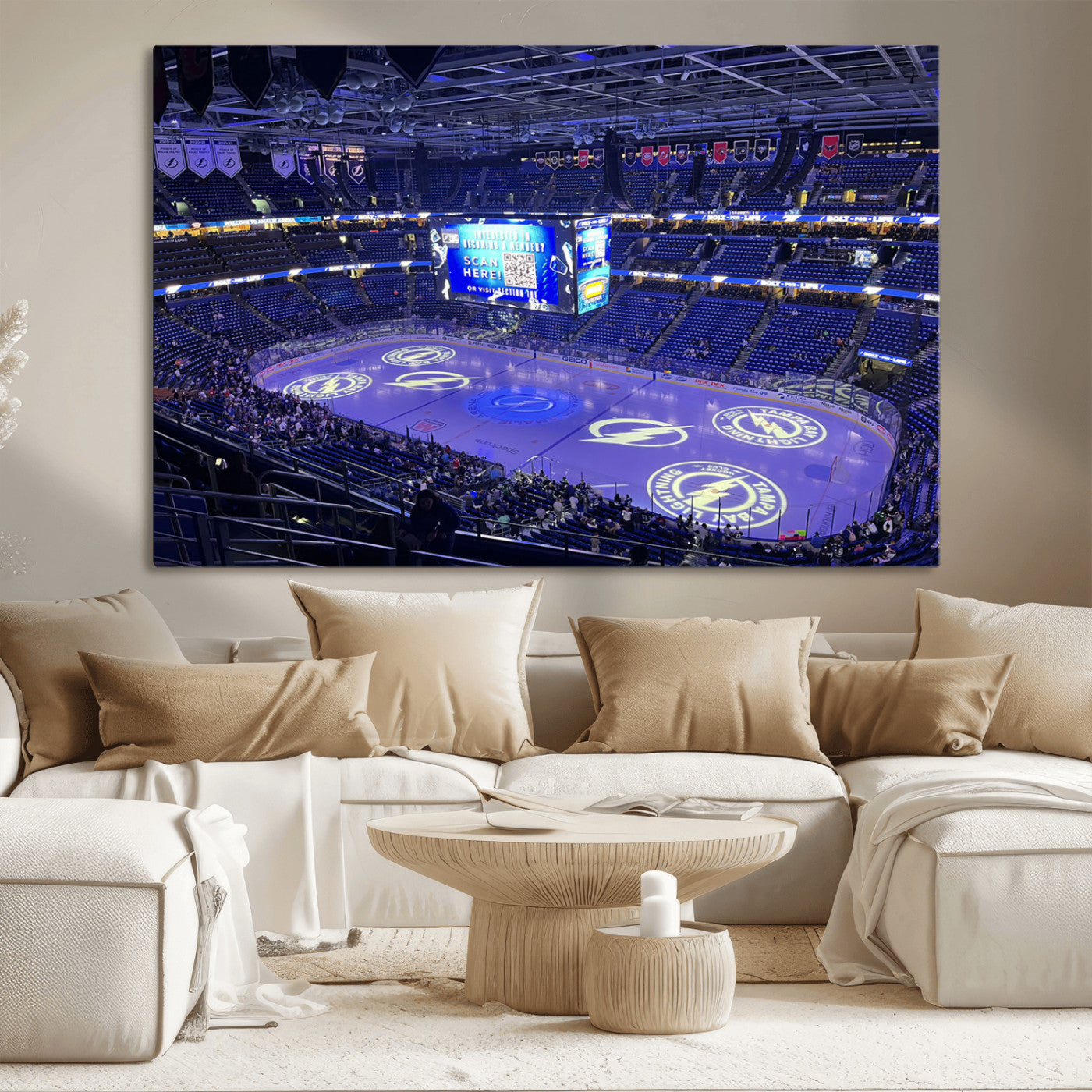 MGV-CV-36X24 - Amalie Arena Florida Wall Art Canvas Print - NHL Hockey Stadium Print Wall Art
