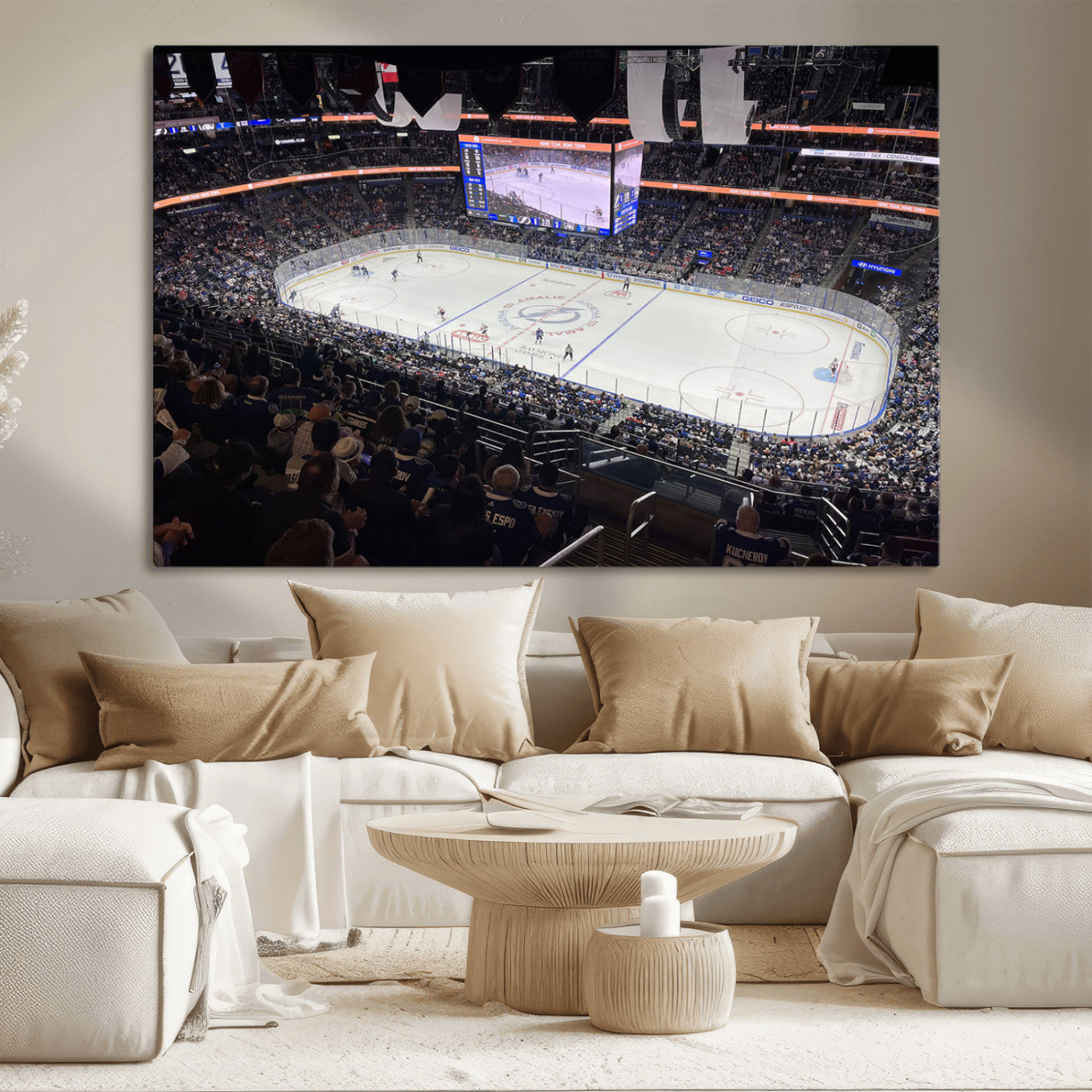 MGV-CV-36X24 - Amalie Arena Florida Wall Art Canvas Print - NHL Hockey Stadium Print