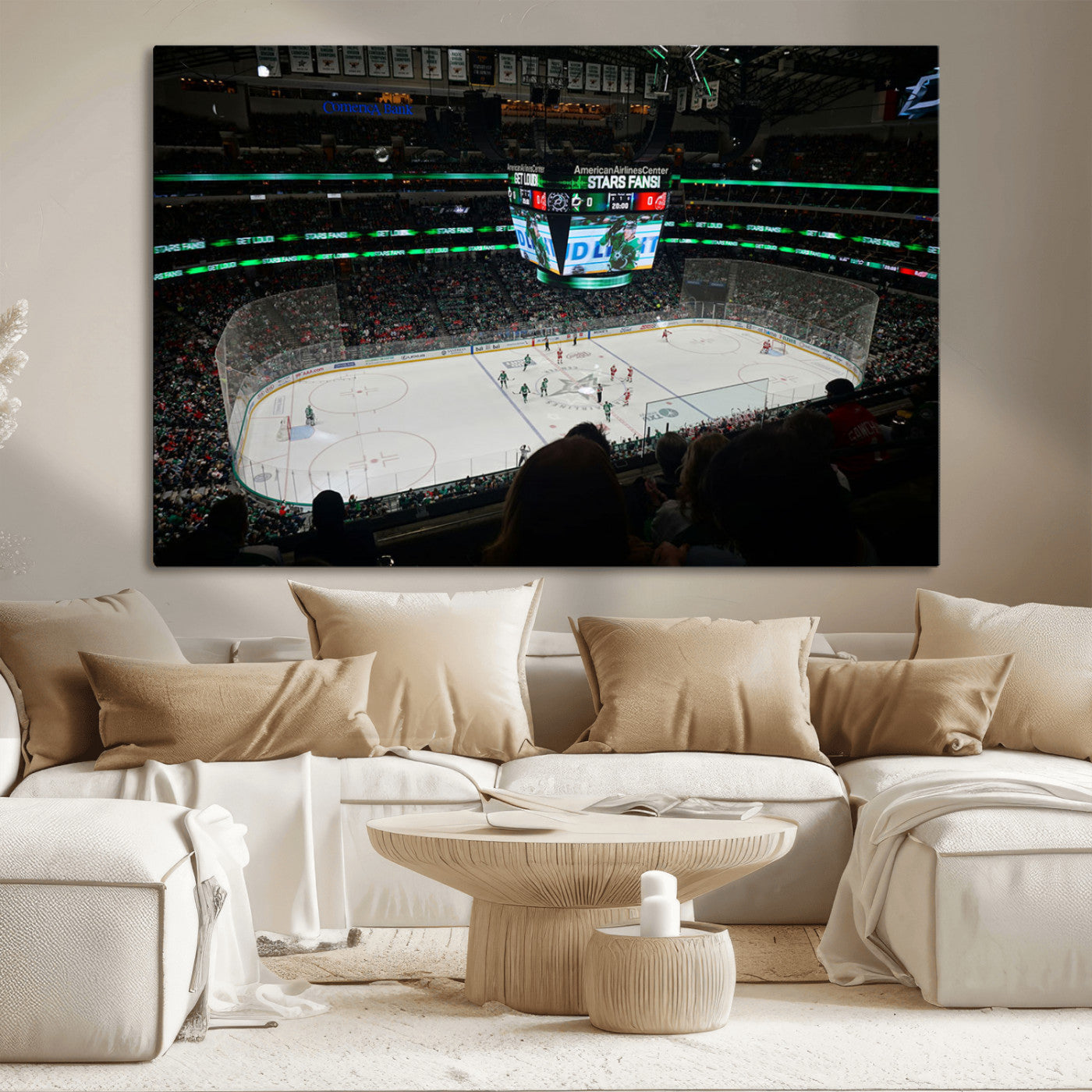 MGV-CV-36X24 - American Airlines Center Dallas Stars Wall Art Canvas Print - Dallas Hockey Arena Stadium Print