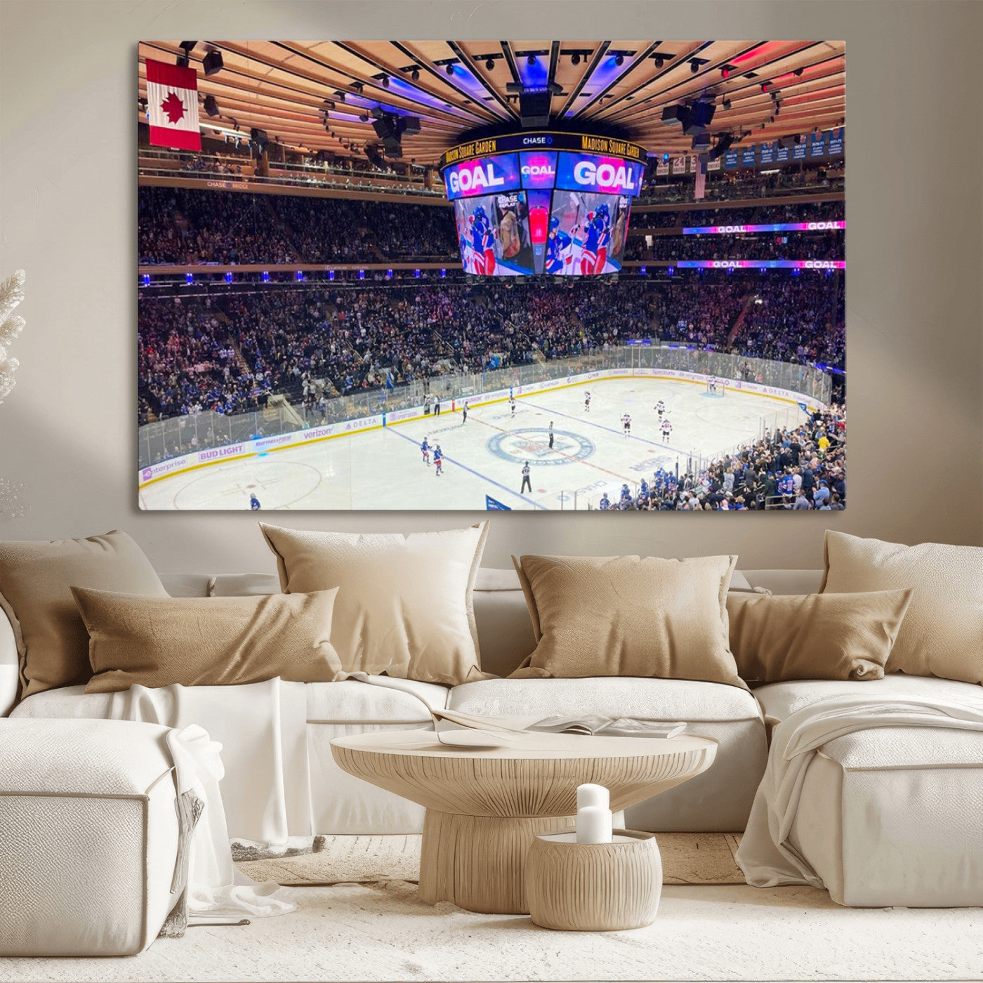 MGV-CV-36X24 - Madison New York Rangers Hockey Stadium Wall Art Canvas Print