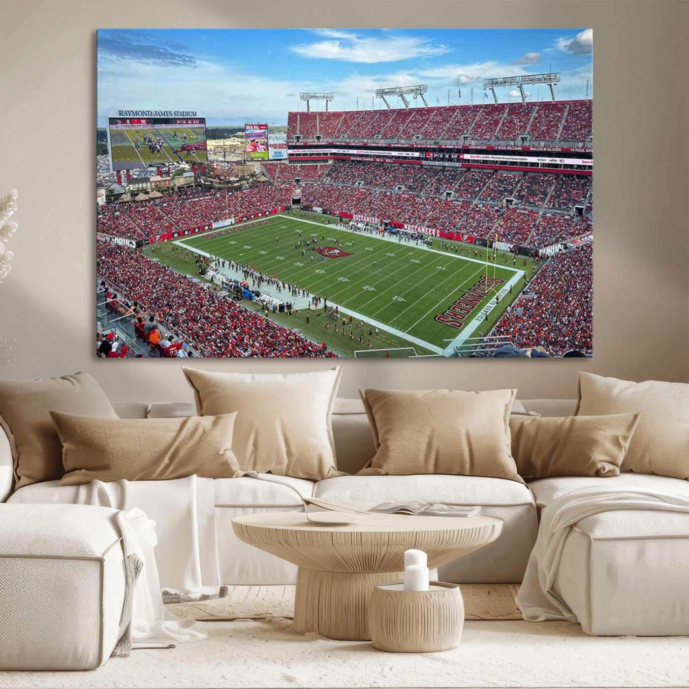 MGV-CV-36X24 - Florida Tampa Raymond James Stadium Wall Art Canvas Print - NFL Football Stadium Print Canvas