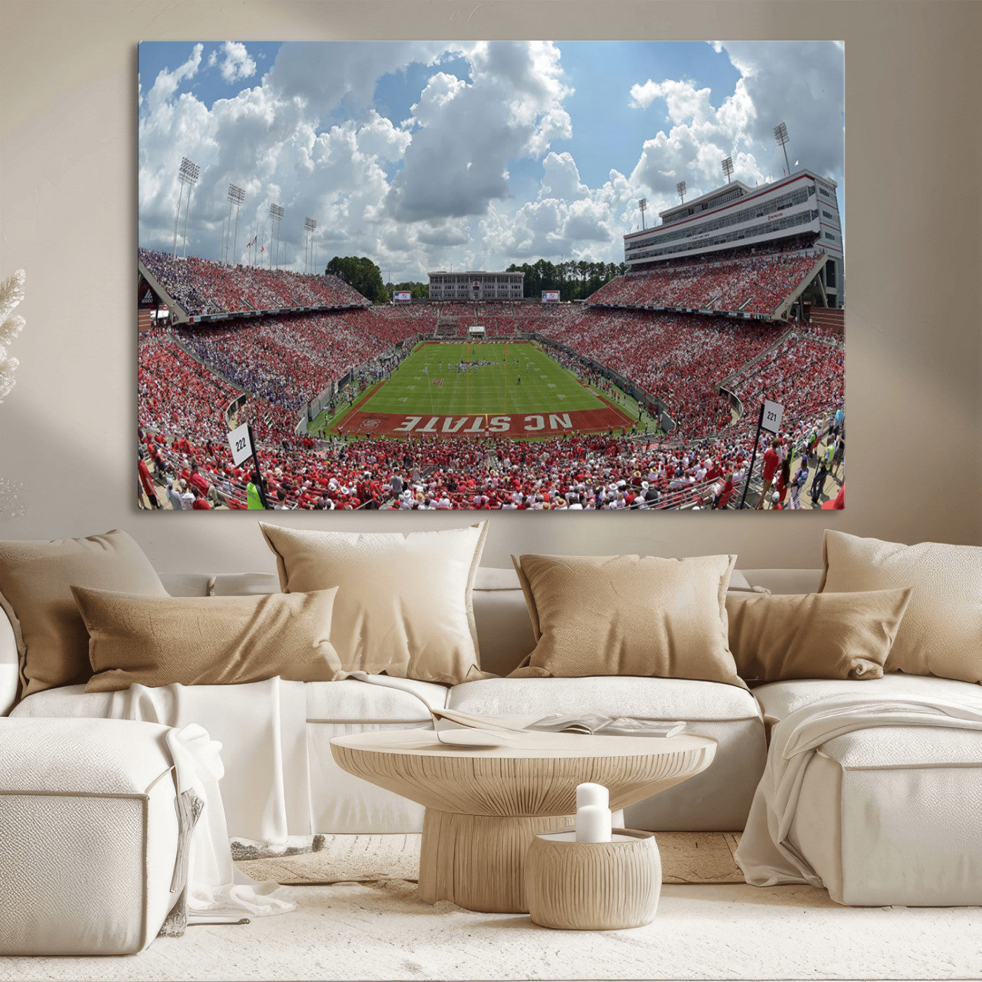 MGV-CV-36X24 - NC State Wolfpack Football Team Print Canvas- Raleigh Carter-Finley Stadium Wall Art Canvas Print