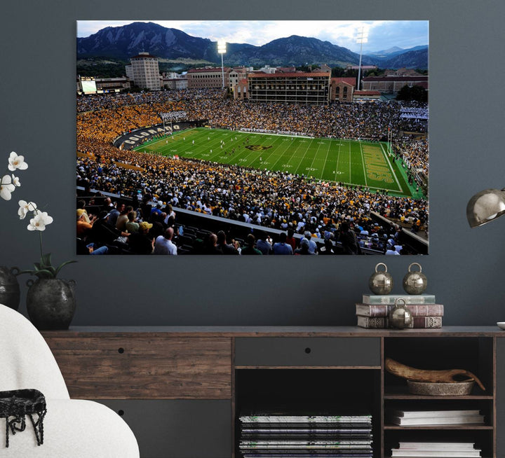 Colorado Buffaloes Football Team Print - Boulder Folsom Field Stadium Wall Art Canvas Print
