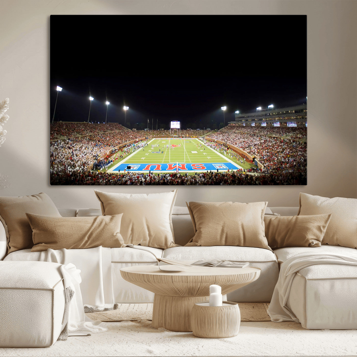 MGV-CV-36X24 - SMU Mustangs Football Team Print - Dallas Gerald J. Ford Stadium Wall Art Canvas Print