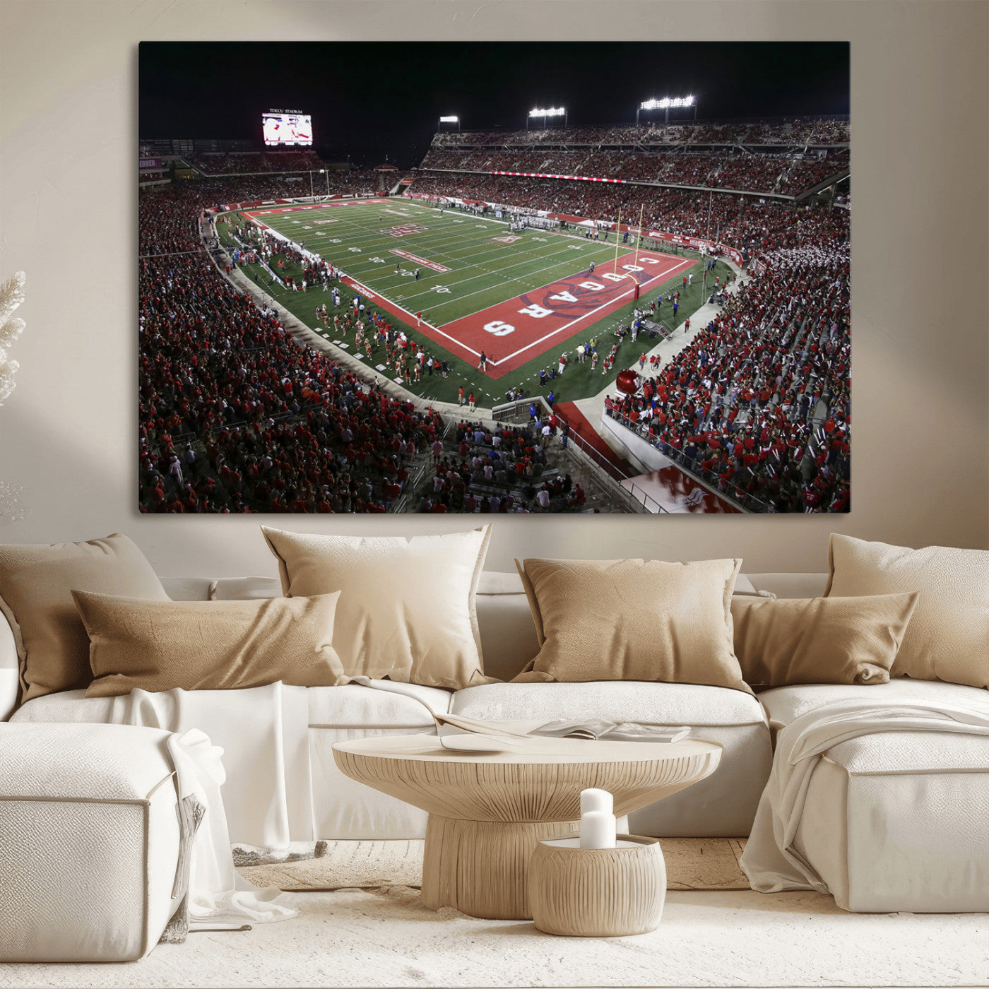 MGV-CV-36X24 - Houston Cougars Football Team Print - Houston TDECU Stadium Wall Art Canvas Print