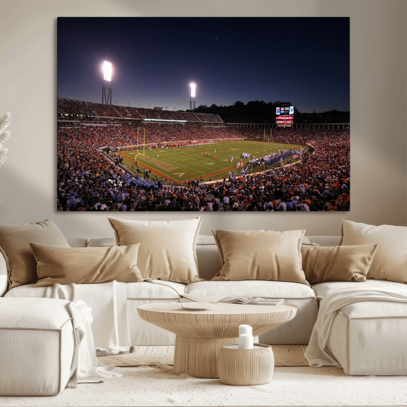 MGV-CV-36X24 - Virginia Cavaliers Football Team Print - Charlottesville Scott Stadium Canvas Print Wall Art