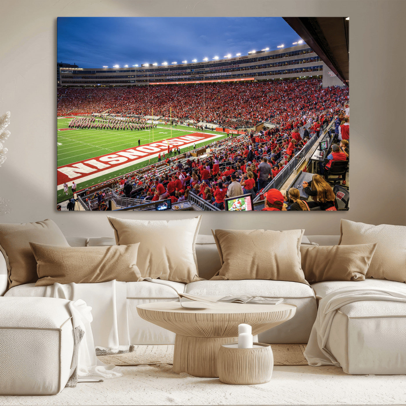 MGV-CV-36X24 - Wisconsin Badgers Football Team Print - Madison Camp Randall Stadium Wall Art, Wisconsin Badgers