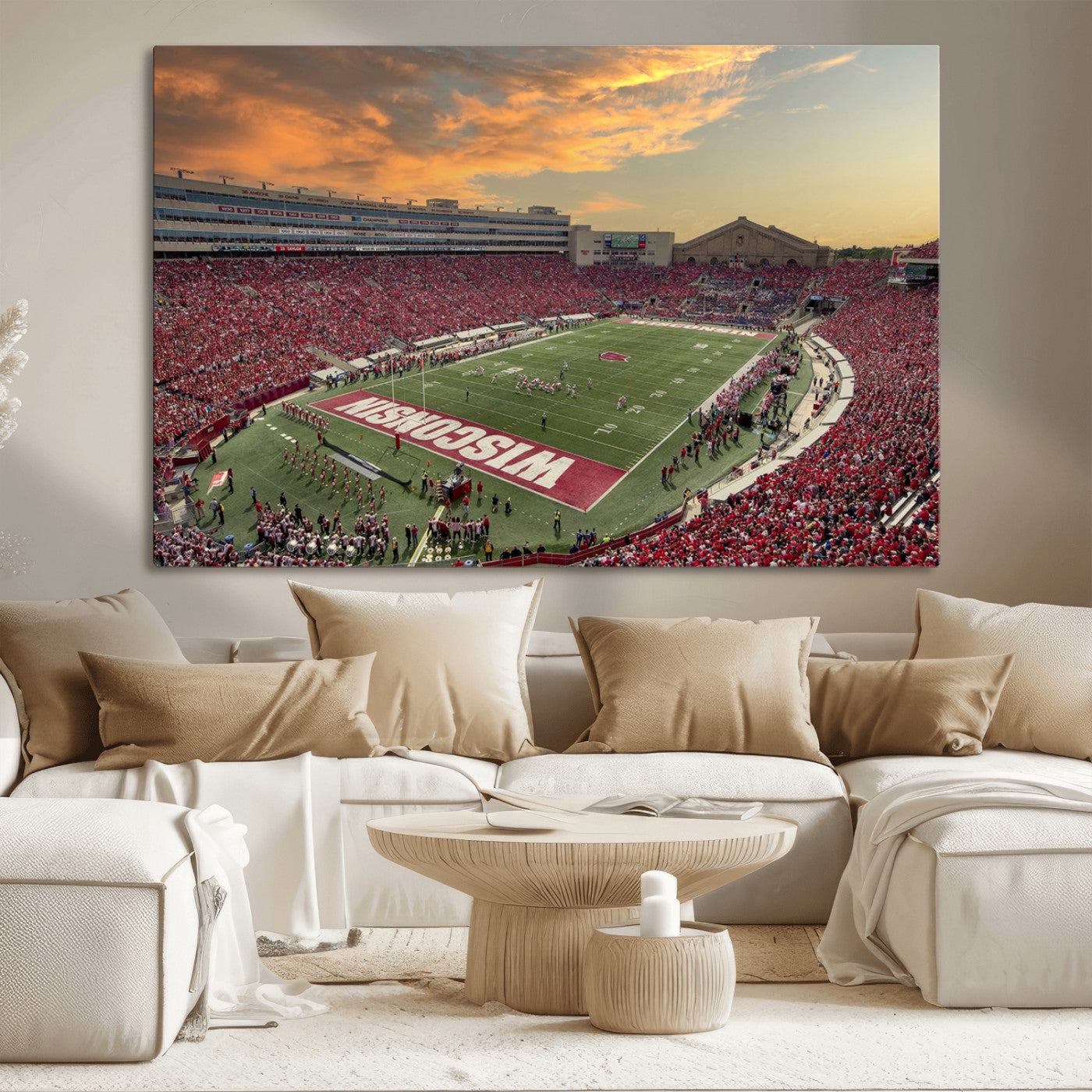 41472-MGV-CV-36X24-Camp Randall Stadium Wisconsin Badgers Large Wall Art Canvas Print | College Football Stadium Wall