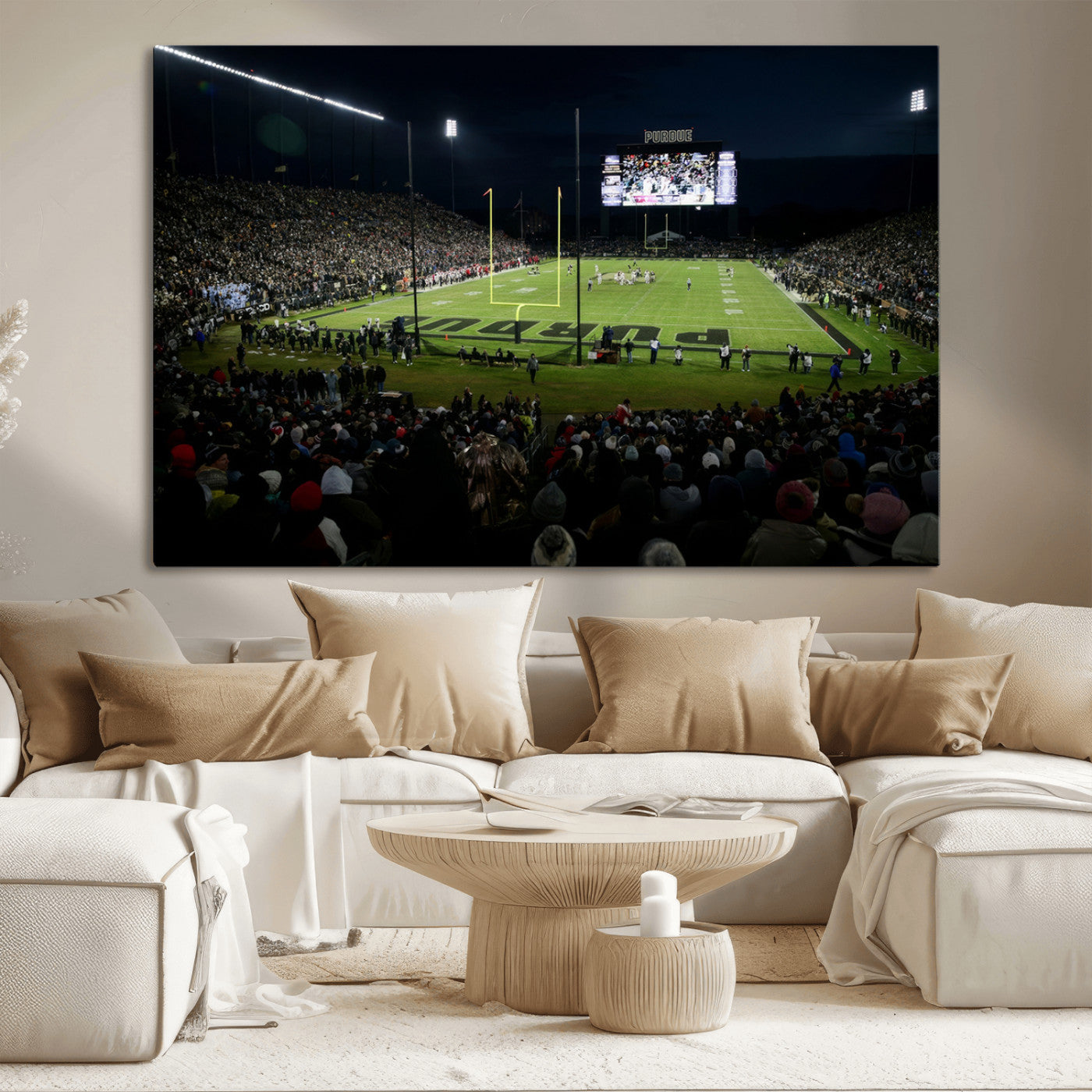 MGV-CV-36X24 - Purdue Boilermakers Football Team Print - West Lafayette Ross–Ade Stadium Wall Art Canvas Print