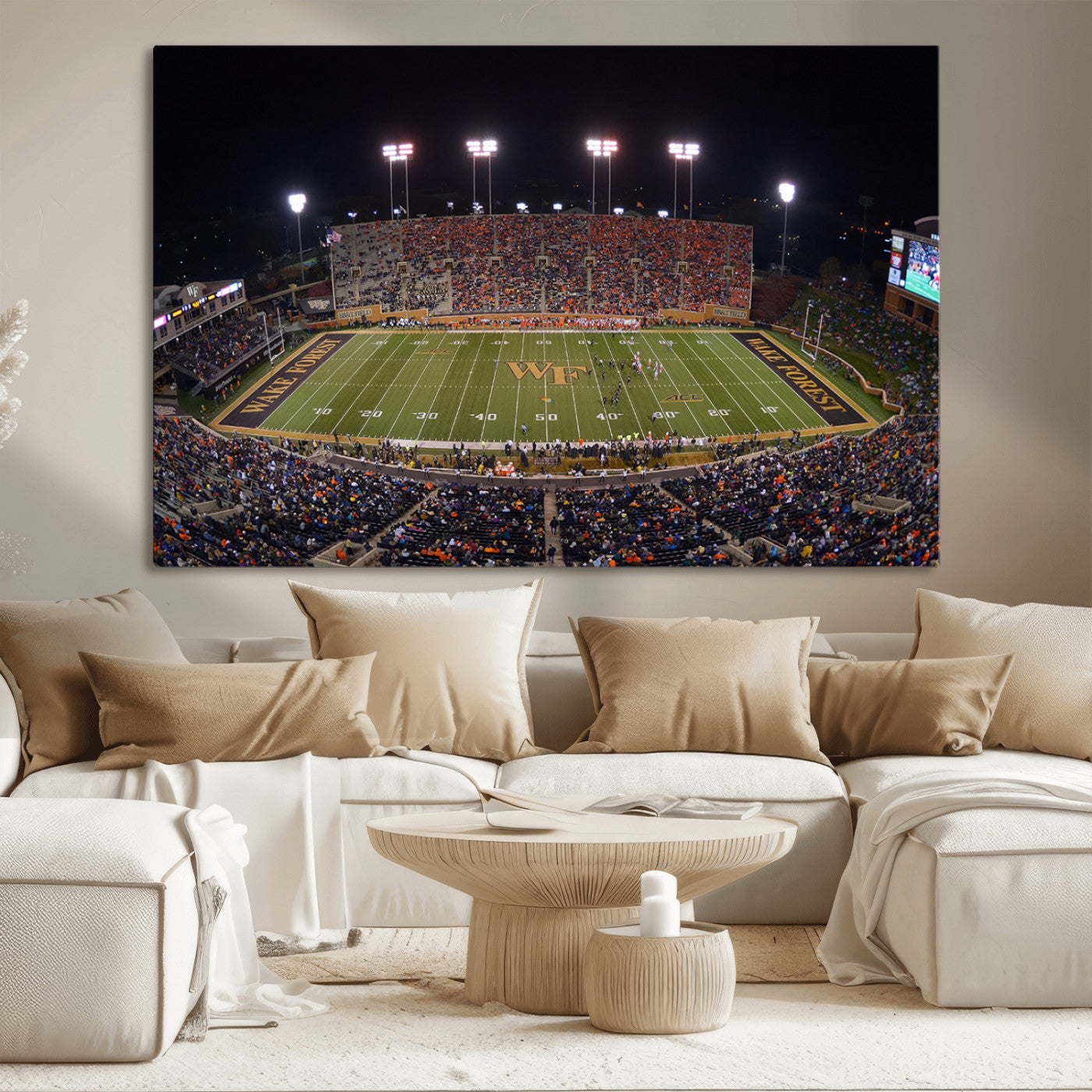 MGV-CV-36X24 - Demon Deacons Print Canvas, Football Team Print - Winston-Salem Allegacy Federal Credit Union