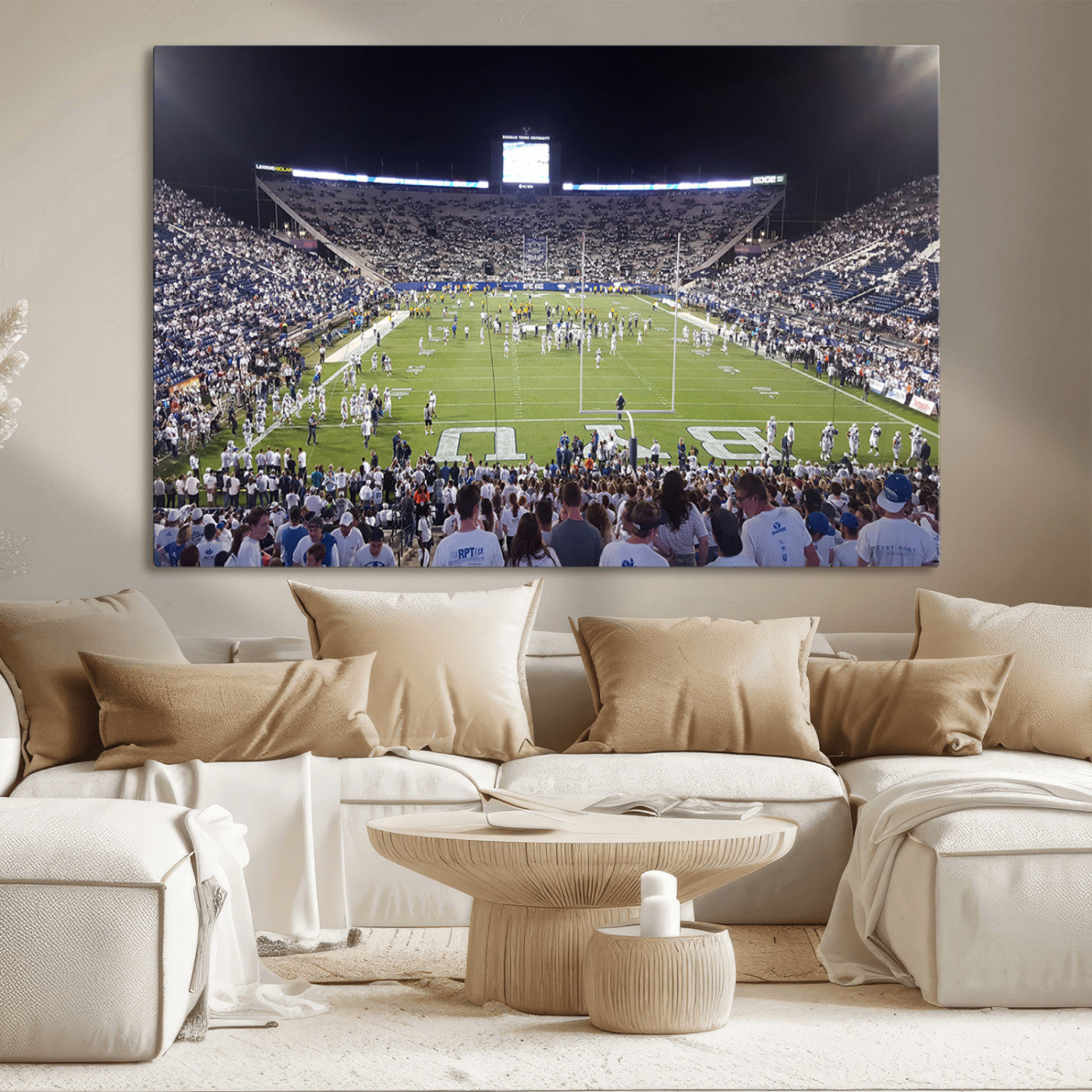 MGV-CV-36X24 - Brigham Young University Cougars Football Print Canvas - Provo LaVell Edwards Stadium Wall Art