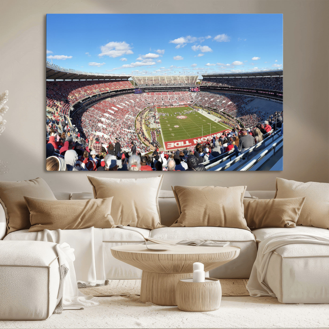 MGV-CV-36X24 - University of Alabama Crimson Tide Print Wall Art - Tuscaloosa Bryant-Denny Stadium Wall Art Canvas