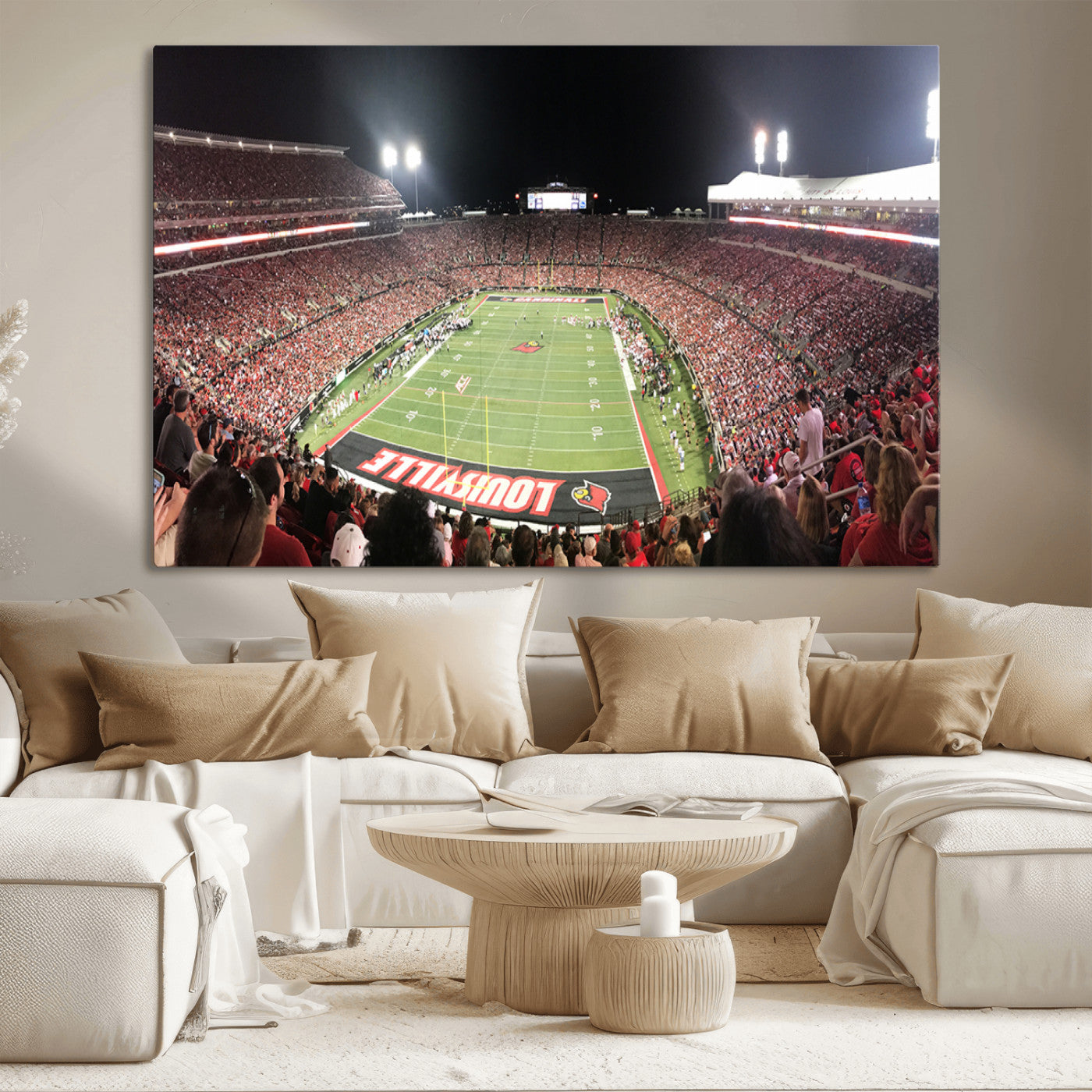 MGV-CV-36X24 - University of Louisville Cardinals Football Team Print - Louisville Cardinal Stadium Wall Art Canvas