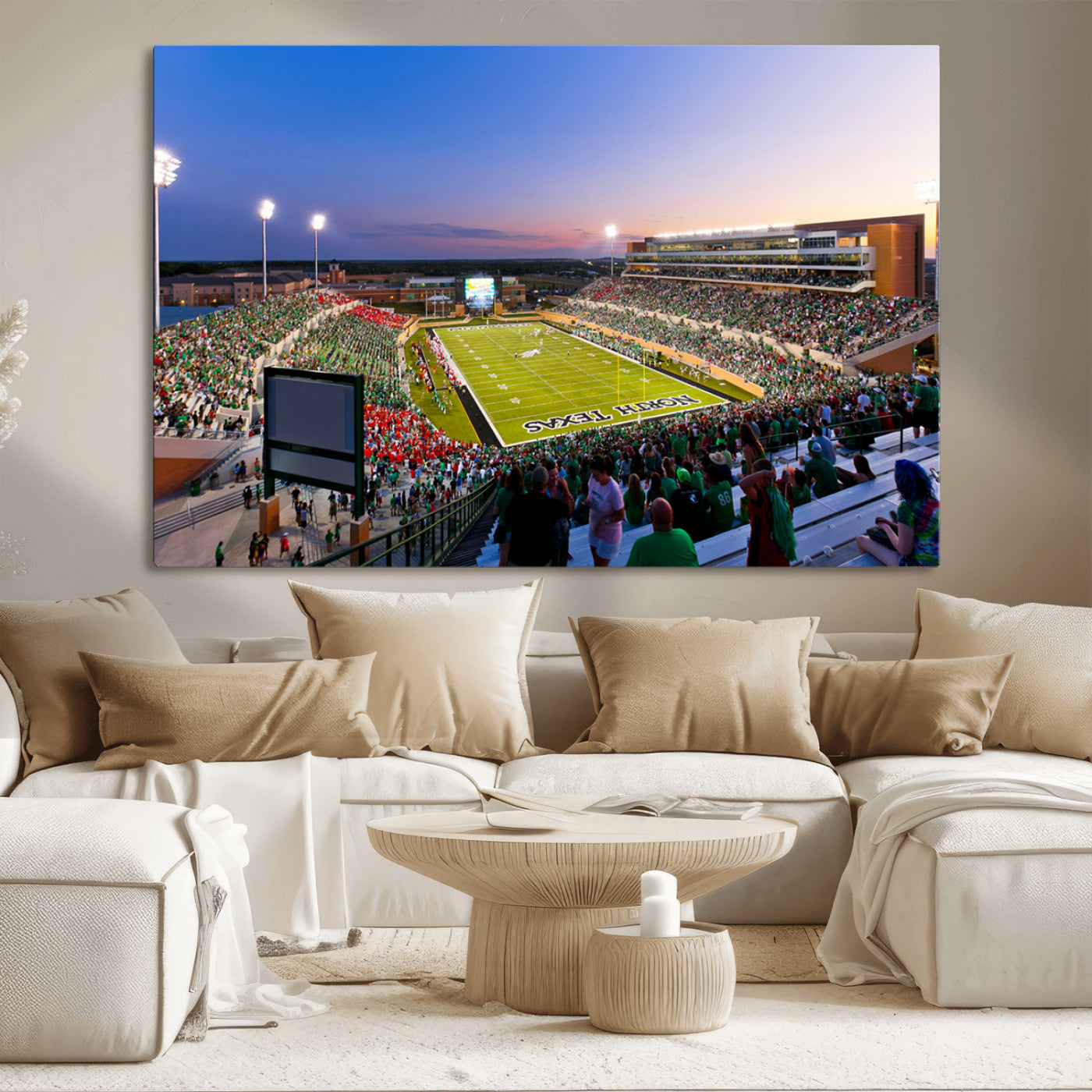 MGV-CV-36X24 - University of North Texas Mean Green Football Team Print - Denton DATCU Stadium Canvas Print Wall