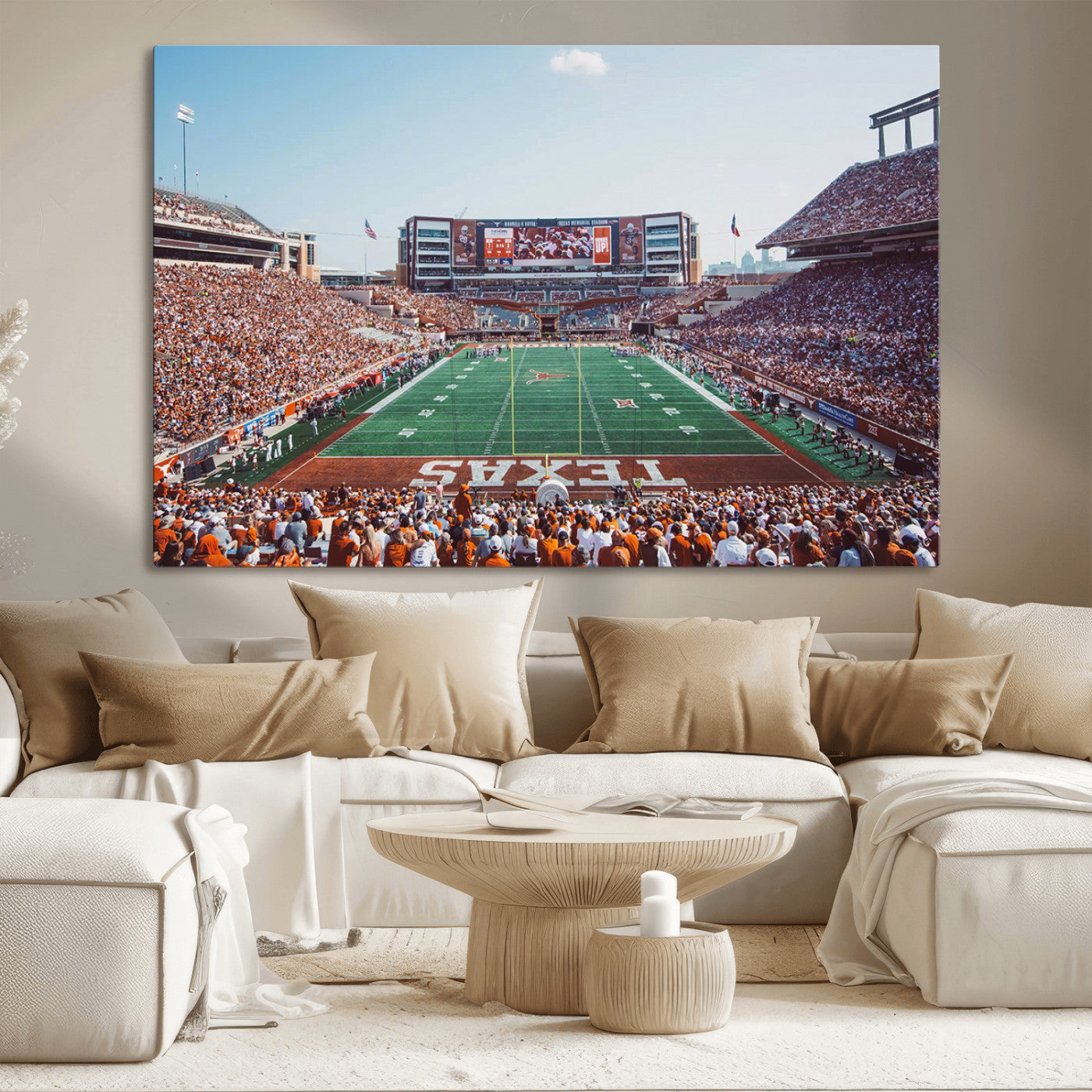 MGV-CV-36X24 - Framed Texas Memorial Stadium Canvas, University of Texas Longhorns Football Team Print - Austin