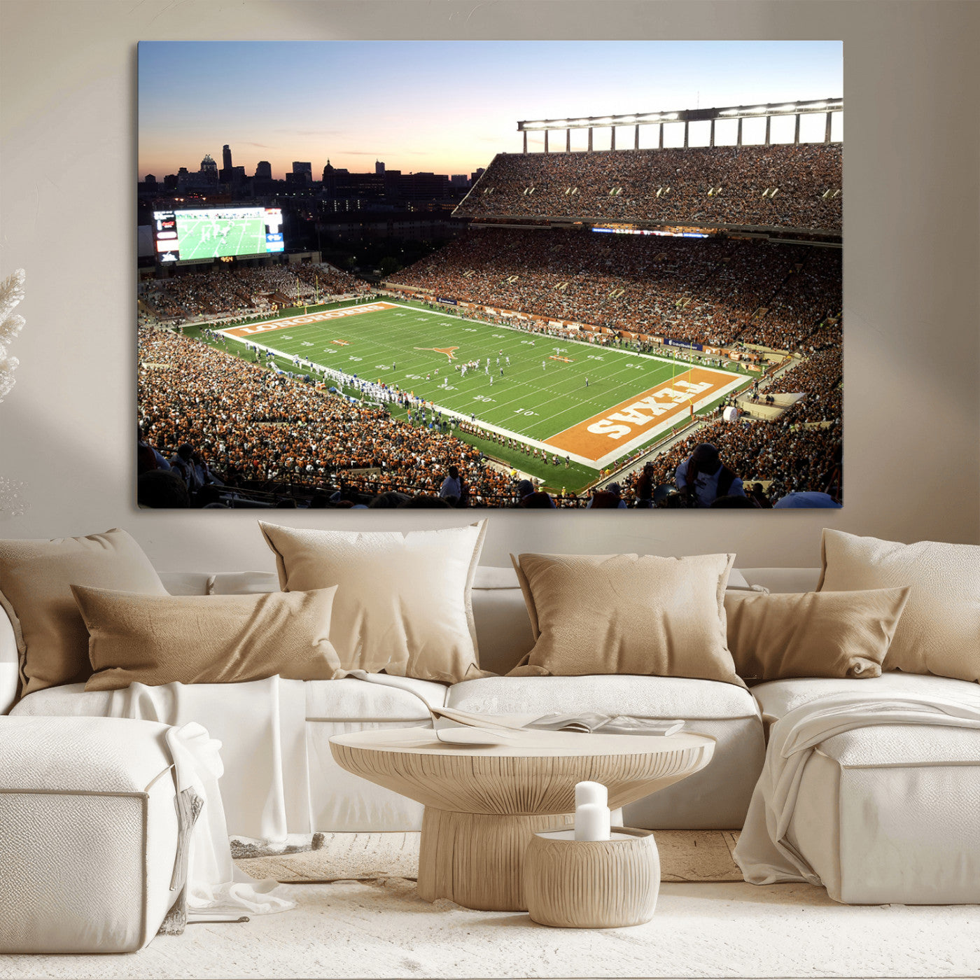 MGV-CV-36X24 - Darrell K Royal-Texas Memorial Stadium Canvas Wall Art - Texas Longhorns Football Match