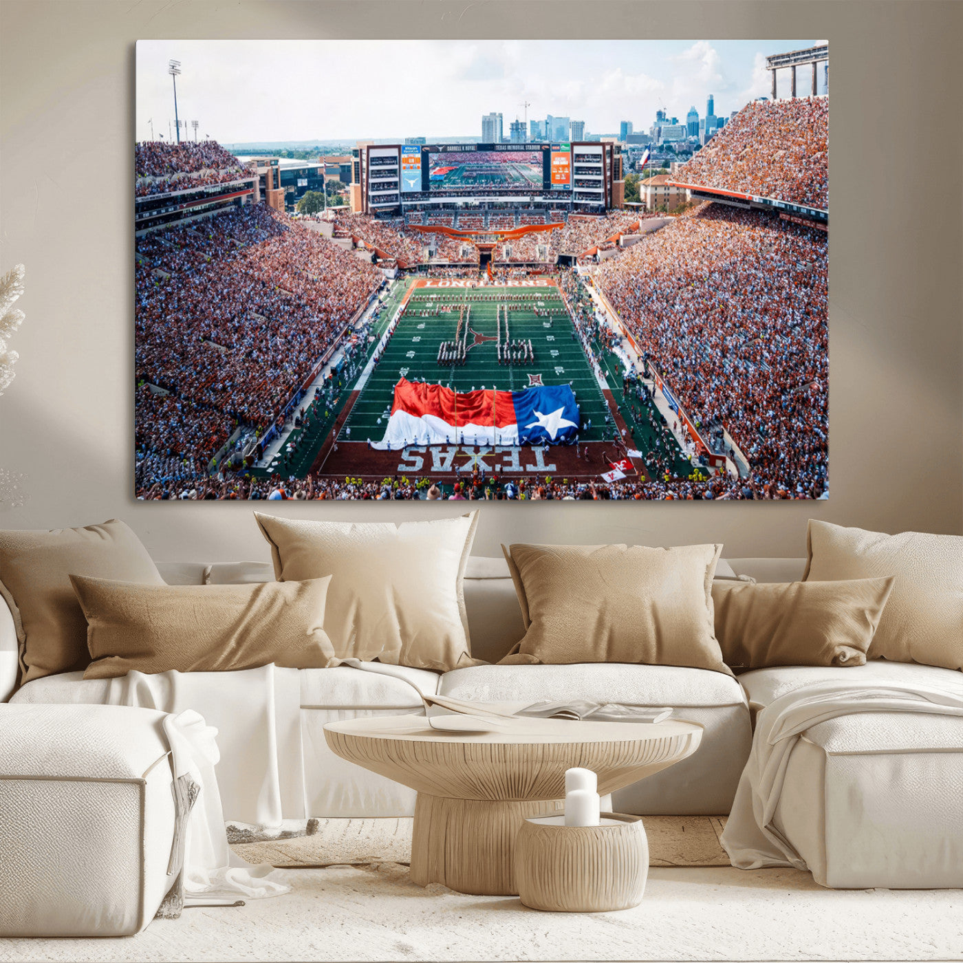 MGV-CV-36X24 - University of Texas Longhorns Football Team Canvas Print - Austin Darrell K Royal-Texas Memorial