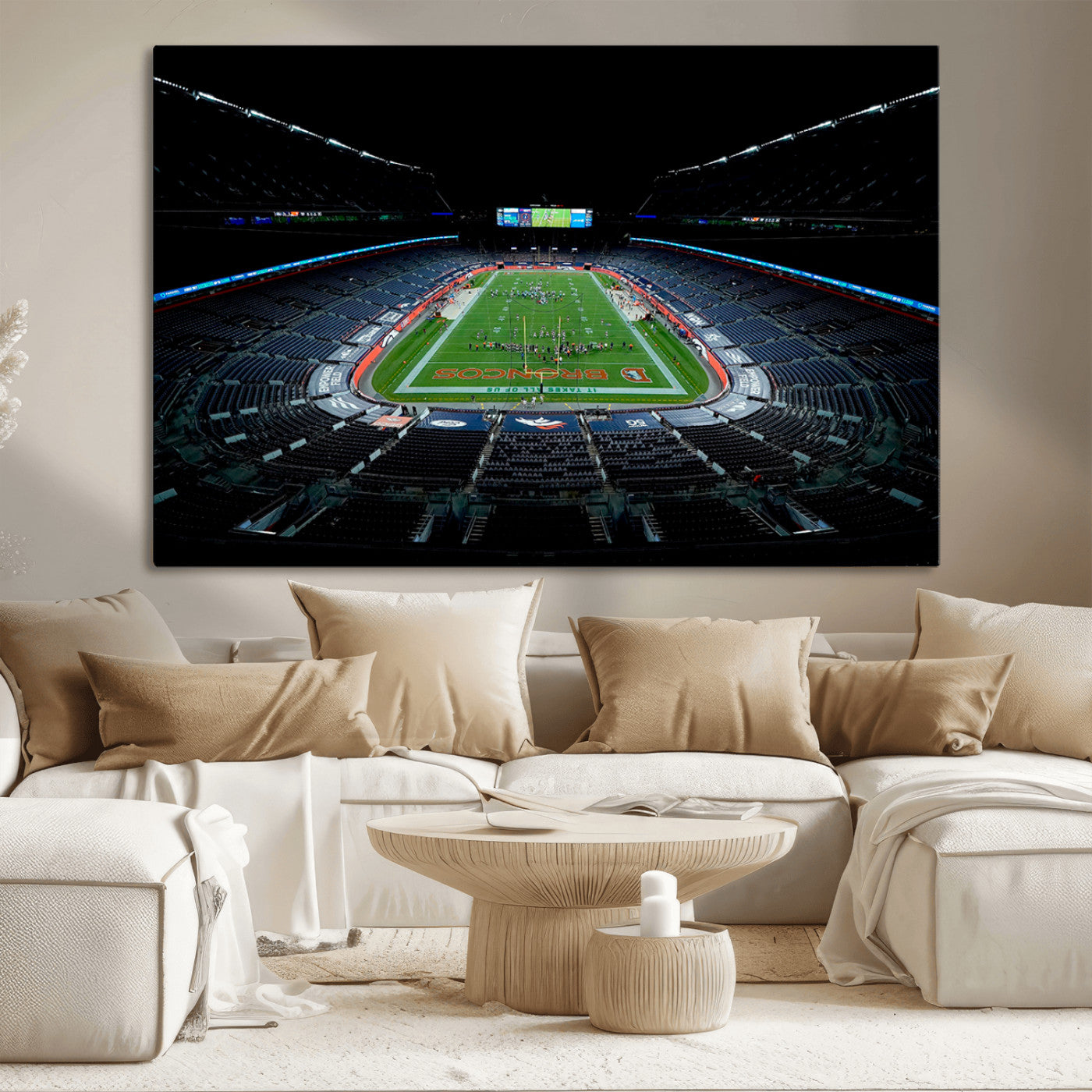 MGV-CV-36X24 - Denver Broncos Football Team Print Canvas- Denver Empower Field at Mile High Stadium Wall Art Canvas