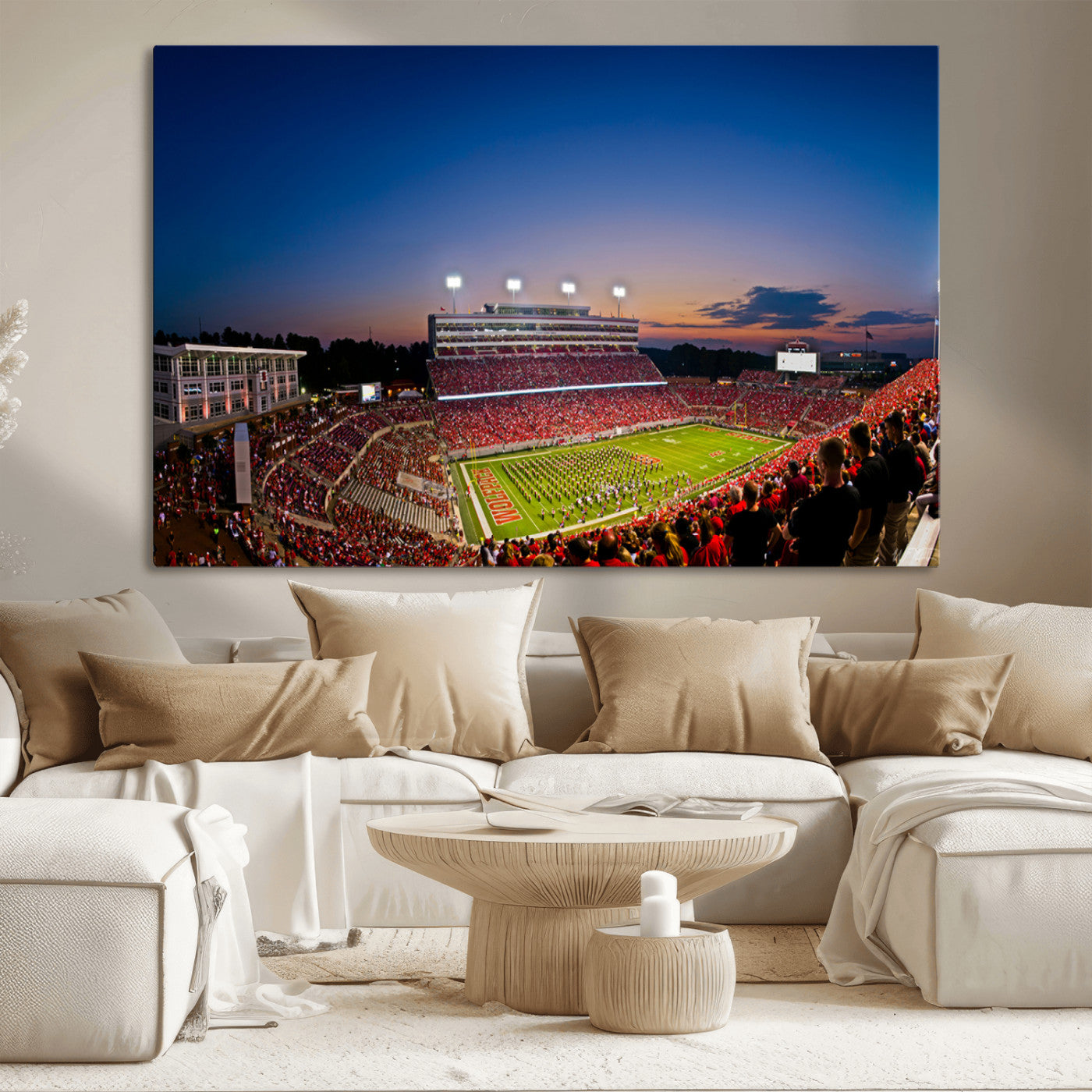 MGV-CV-36X24 - Wolfpack Football Team Wall Art Print - Raleigh Carter-Finley Stadium Wall Art Canvas Print