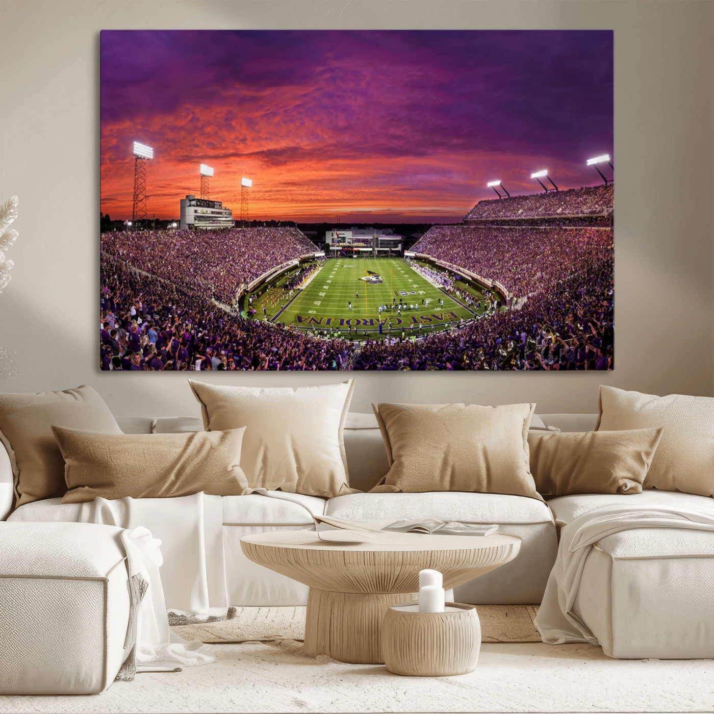 MGV-CV-36X24 - East Carolina University Pirates Football Print Canvas- Greenville Dowdy-Ficklen Stadium Wall Art