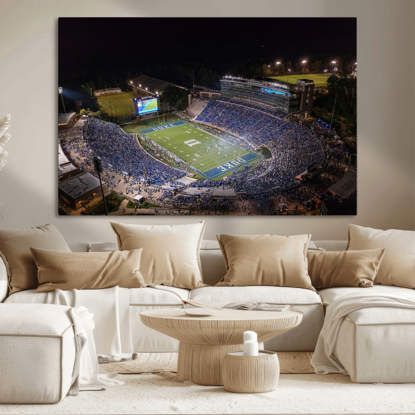 MGV-CV-36X24 - Duke University Blue Devils Football Print Canvas - Durham Wallace Wade Stadium Wall Art Canvas