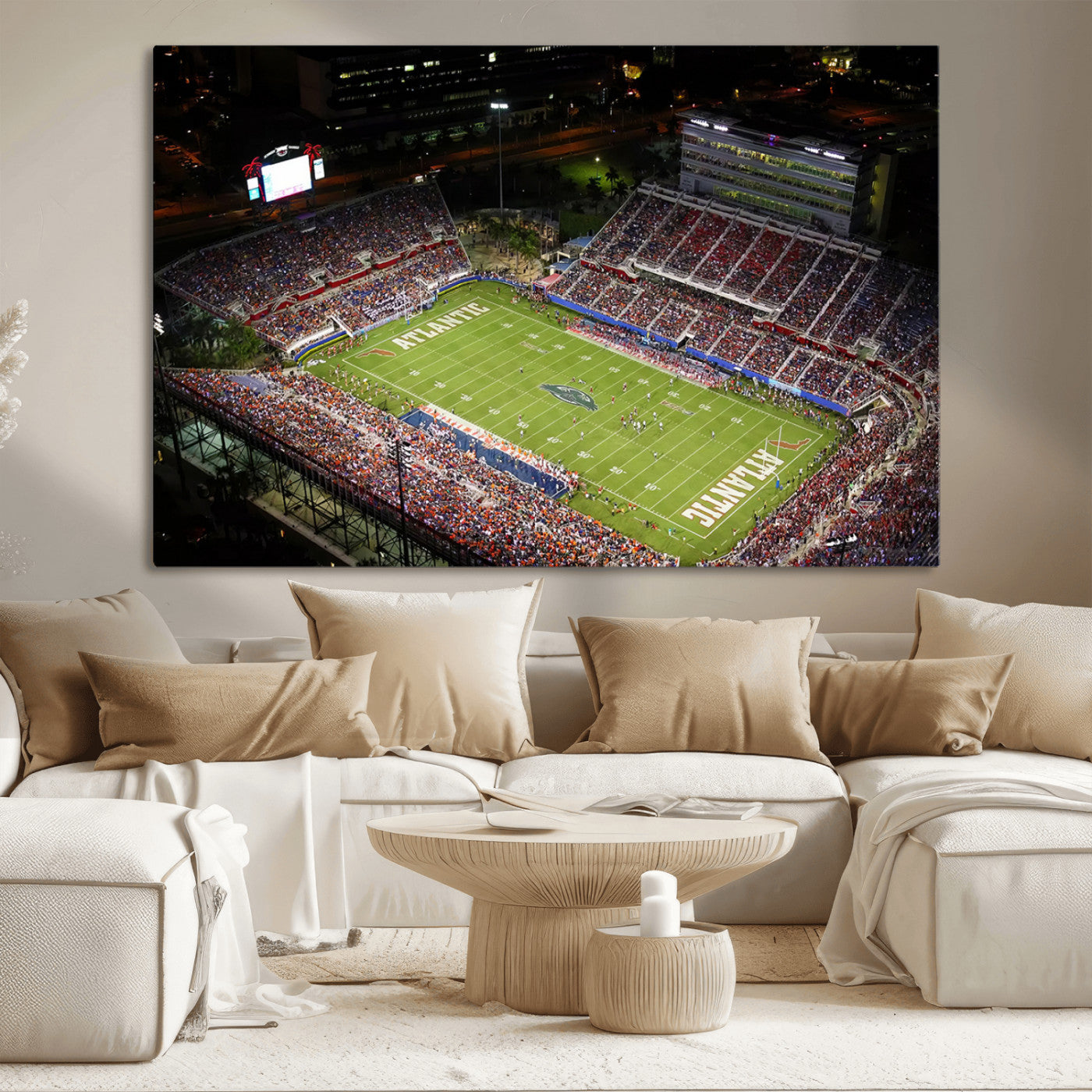 MGV-CV-36X24 - Florida Atlantic University Owls Canvas Print, Football Team Print - Boca Raton FAU Stadium Wall Art