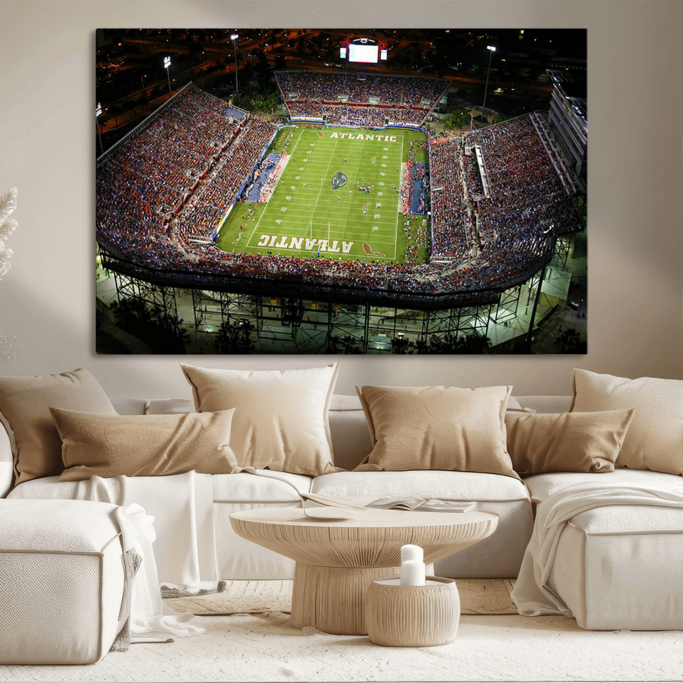 MGV-CV-36X24 - Florida Atlantic University Owls Football Team Print - Boca Raton FAU Stadium Wall Art Canvas Print