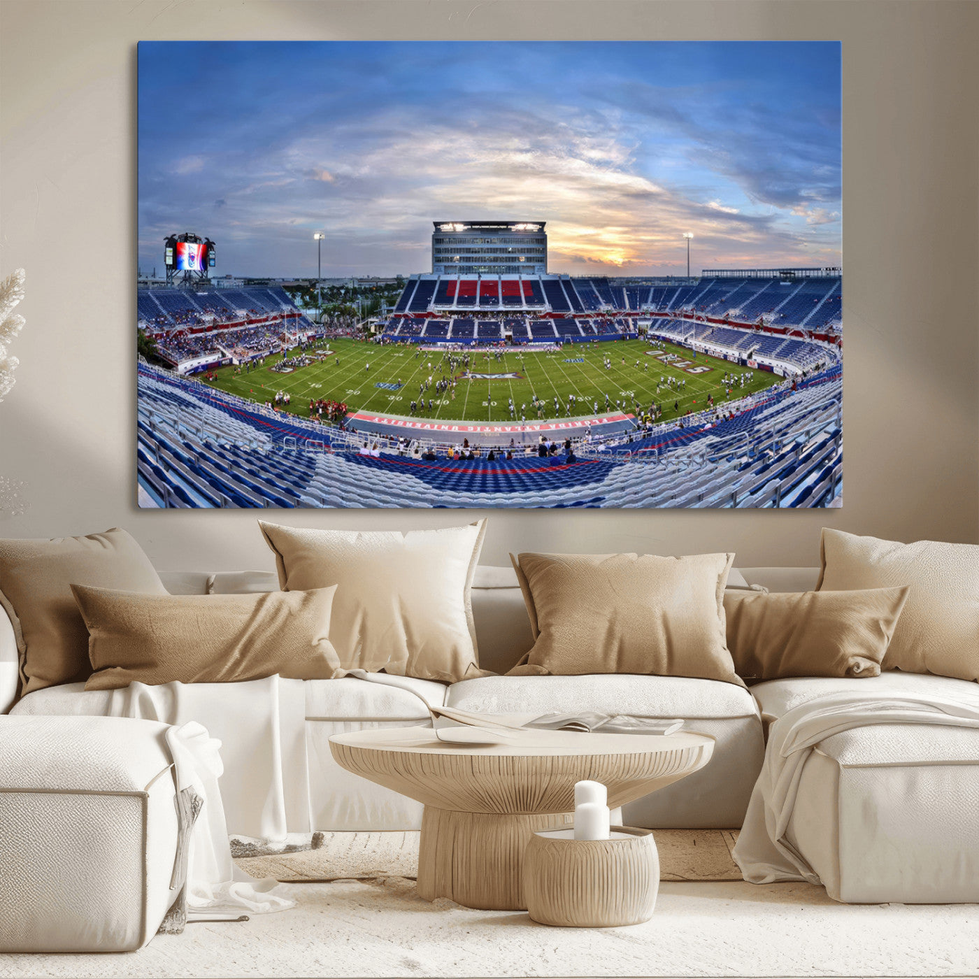 MGV-CV-36X24 - Florida Atlantic University Owls Football Team Print - Boca Raton FAU Stadium Wall Art Canvas Print