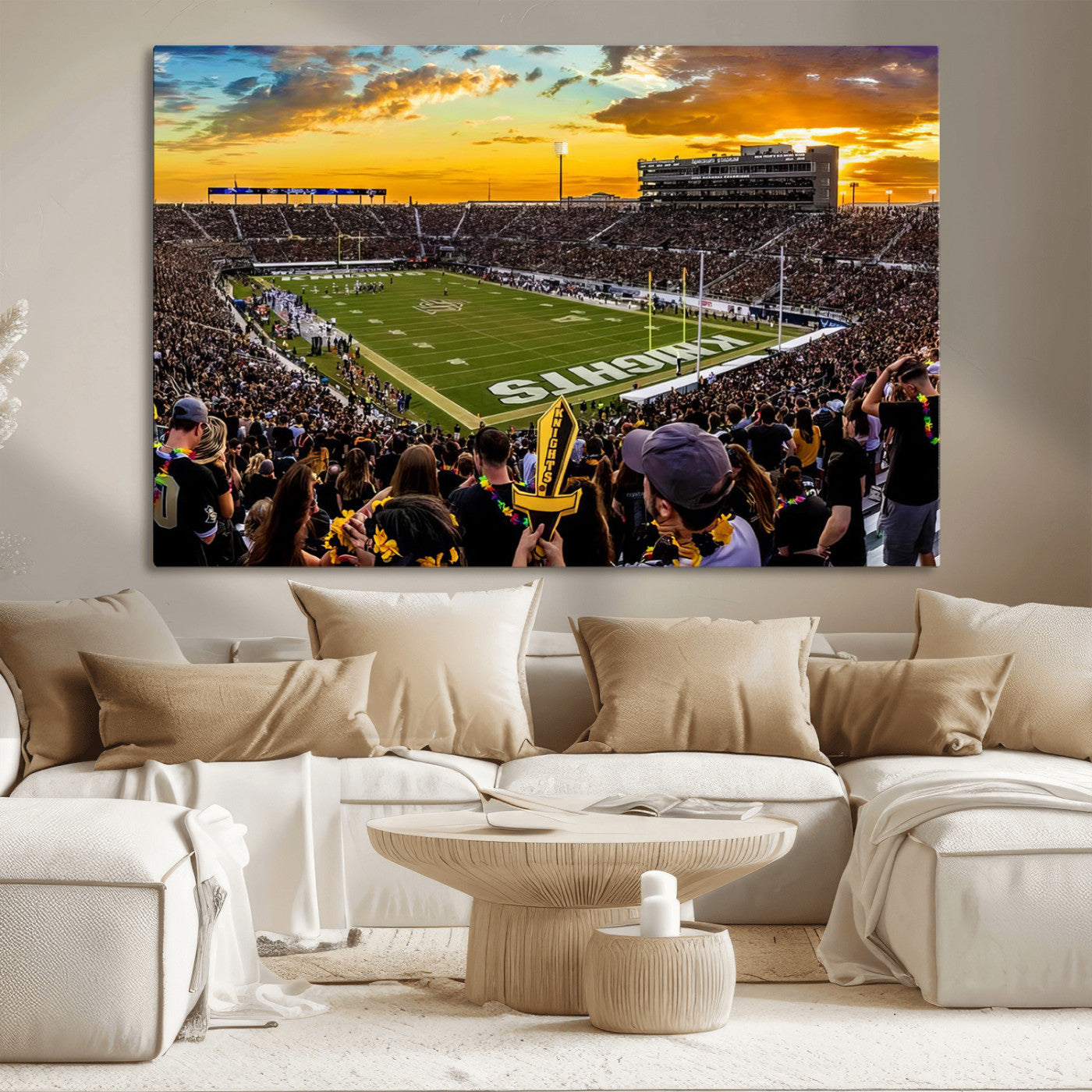 MGV-CV-36X24 - UCF Knights Football Team Print - Orlando FBC Mortgage Stadium, UCF Knights Wall Art Canvas Print