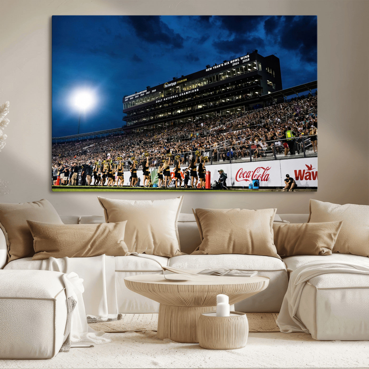 MGV-CV-36X24 - UCF Knights Football Team Print - Orlando FBC Mortgage Stadium Wall Art Canvas Print