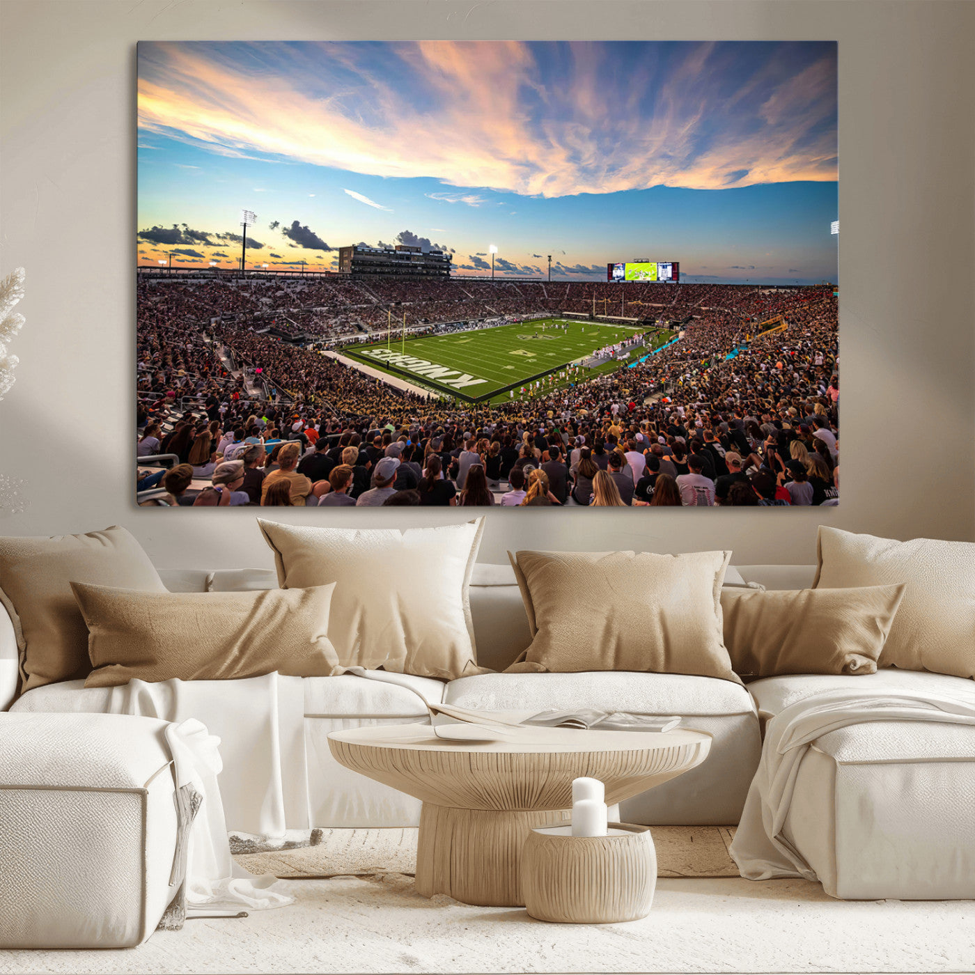 MGV-CV-36X24 - UCF Knights Football Team Print - Orlando FBC Mortgage Stadium Wall Art Canvas Print