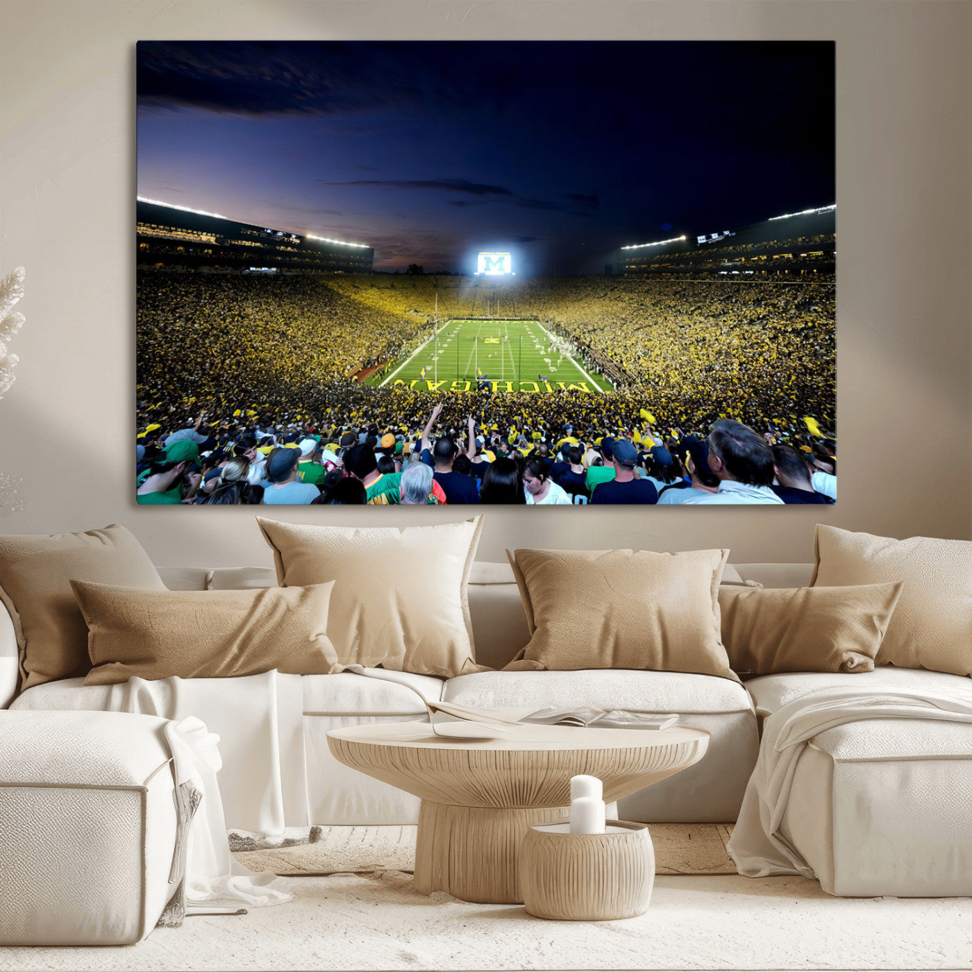 MGV-CV-36X24 - University of Michigan Wolverines Football Team Print - Ann Arbor Michigan Stadium Canvas Print