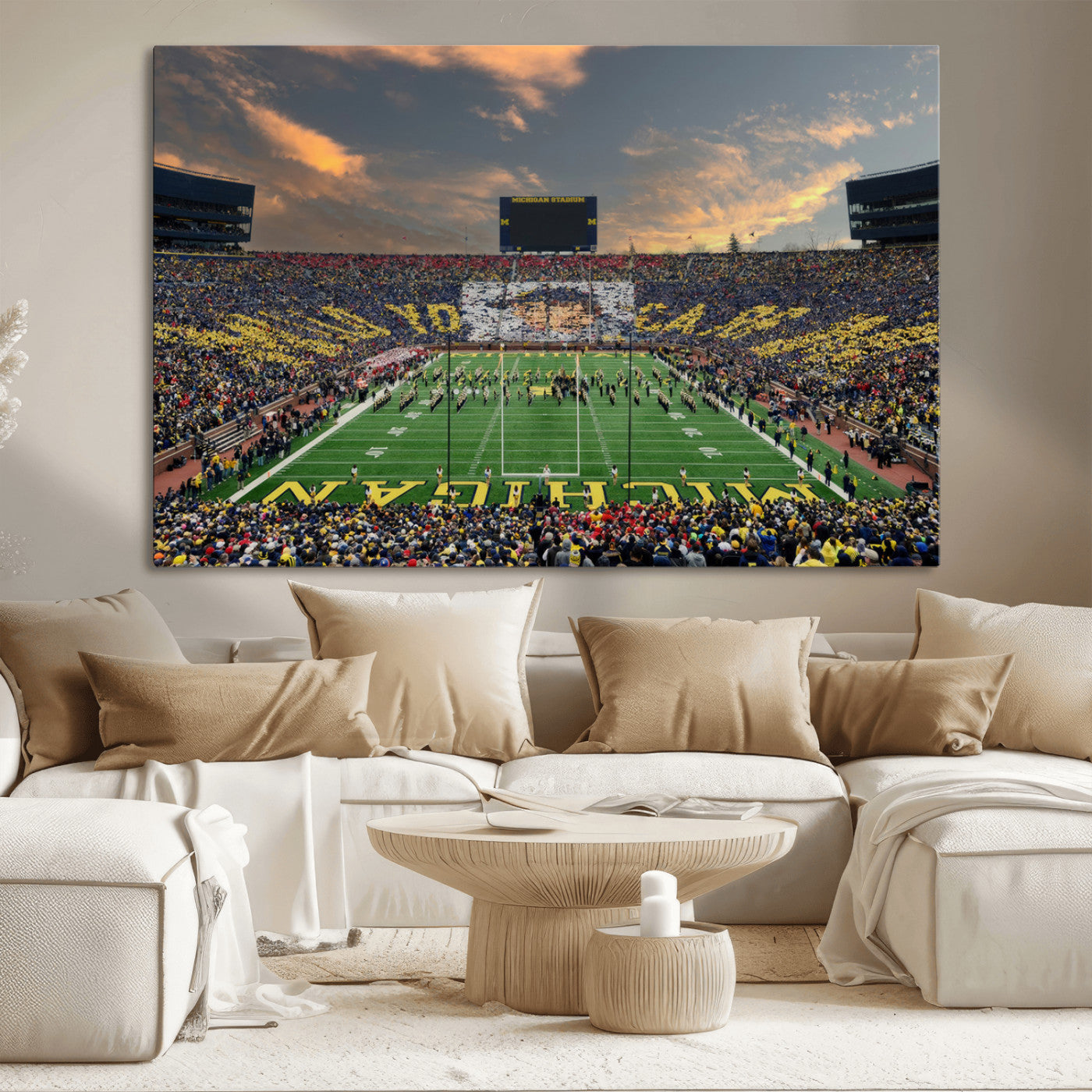 MGV-CV-36X24 - University of Michigan Wolverines Print Canvas, Football Team Print - Ann Arbor Michigan Stadium