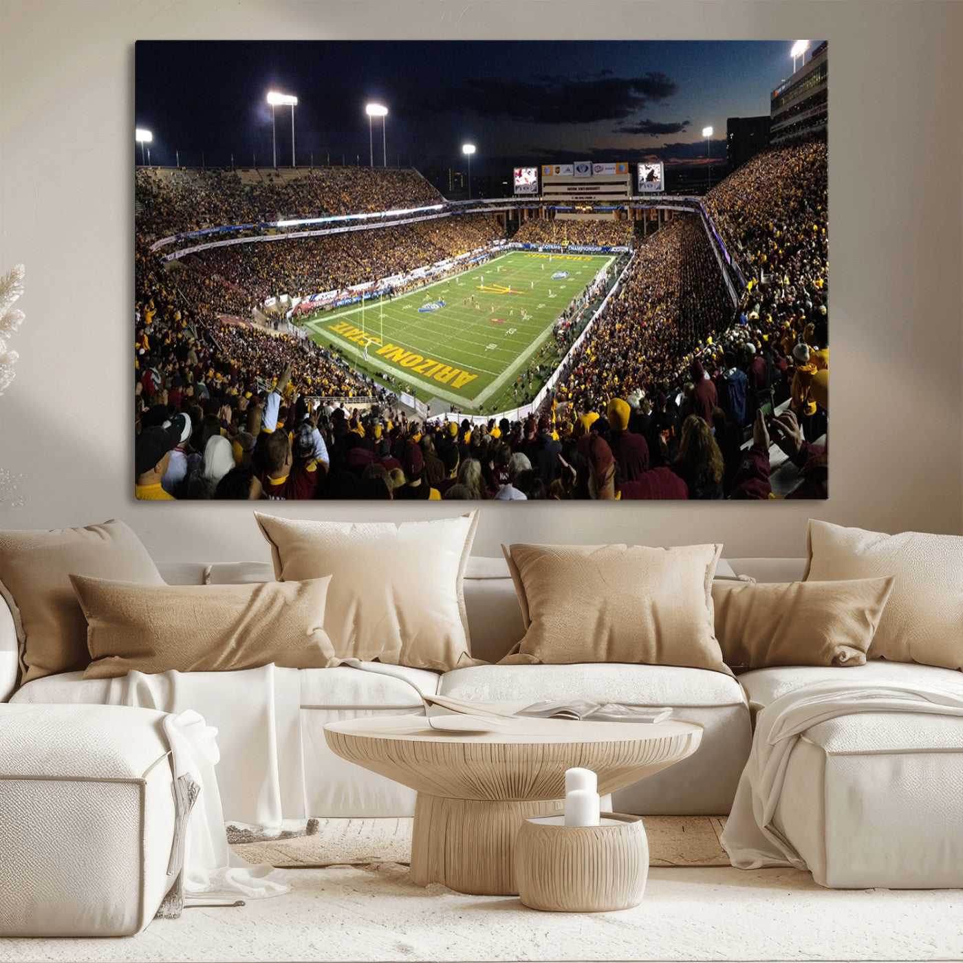 MGV-CV-36X24 - ASU Sun Devils Football Team Print Canvas - Phoenix Mountain America Stadium Wall Art Canvas Print