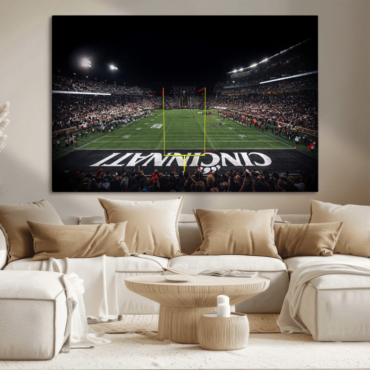 MGV-CV-36X24 - Cincinnati Bearcats Football Team Print - Nippert Stadium Wall Art Canvas Print