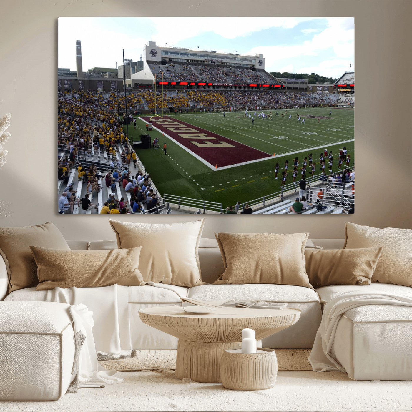 MGV-CV-36X24 - Boston College Eagles Football Team Print - Boston Alumni Stadium Wall Art Canvas Print