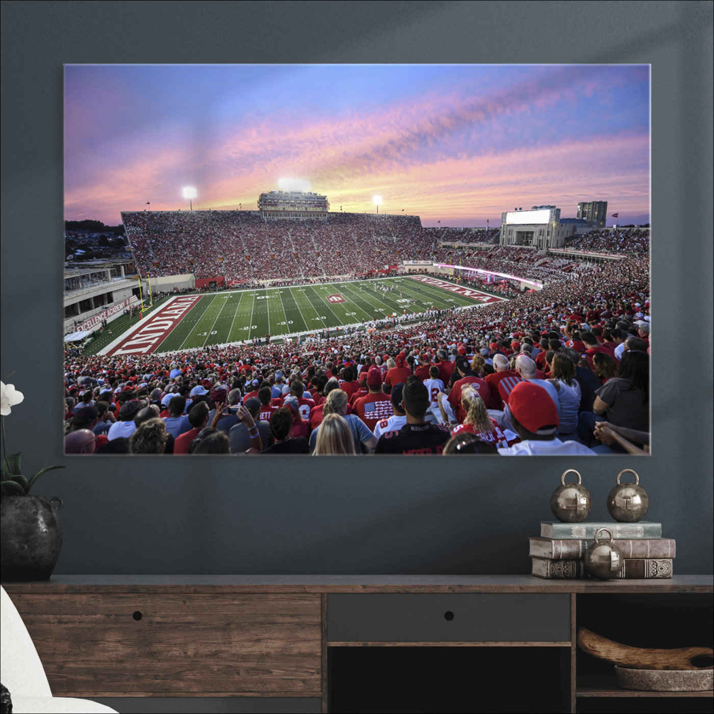 13046-MGV-CV-36X24-Indiana University Hoosiers Football Team Print - Bloomington Memorial Stadium Wall Art Canvas Print