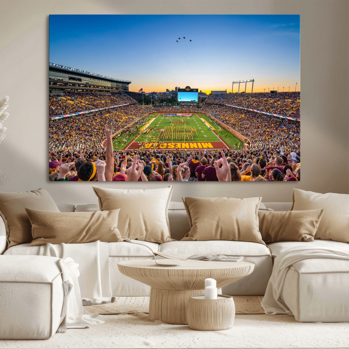 MGV-CV-36X24 - University of Minnesota Golden Gophers Art Print, Football Team Print - Minneapolis Huntington Bank