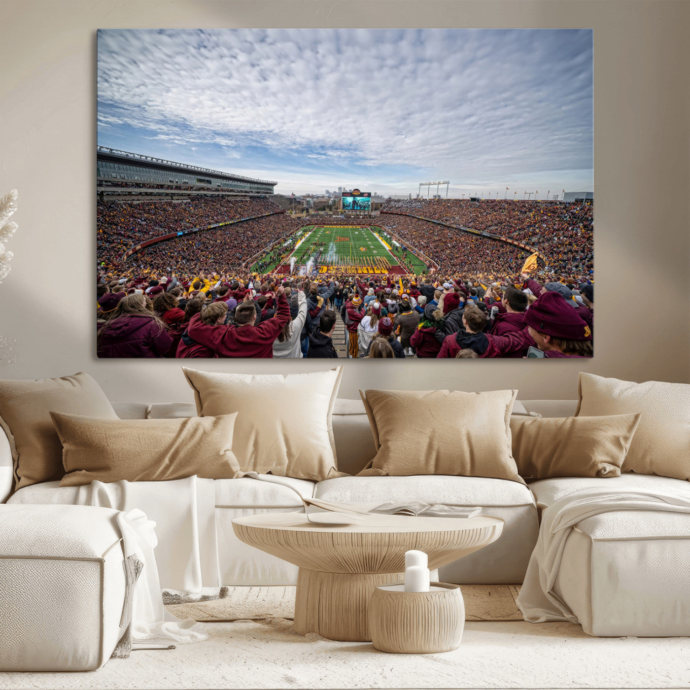 MGV-CV-36X24 - University of Minnesota Golden Gophers Football Team Print - Minneapolis Huntington Bank Stadium Art