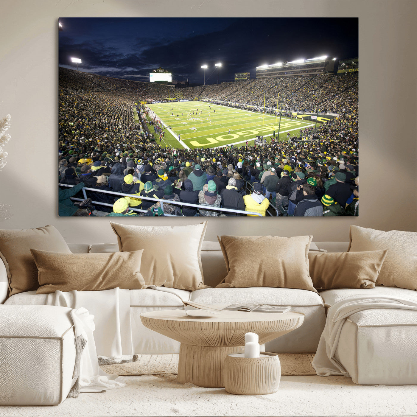 MGV-CV-36X24 - University of Oregon Ducks Football Team Print - Eugene Autzen Stadium Wall Art Canvas Print