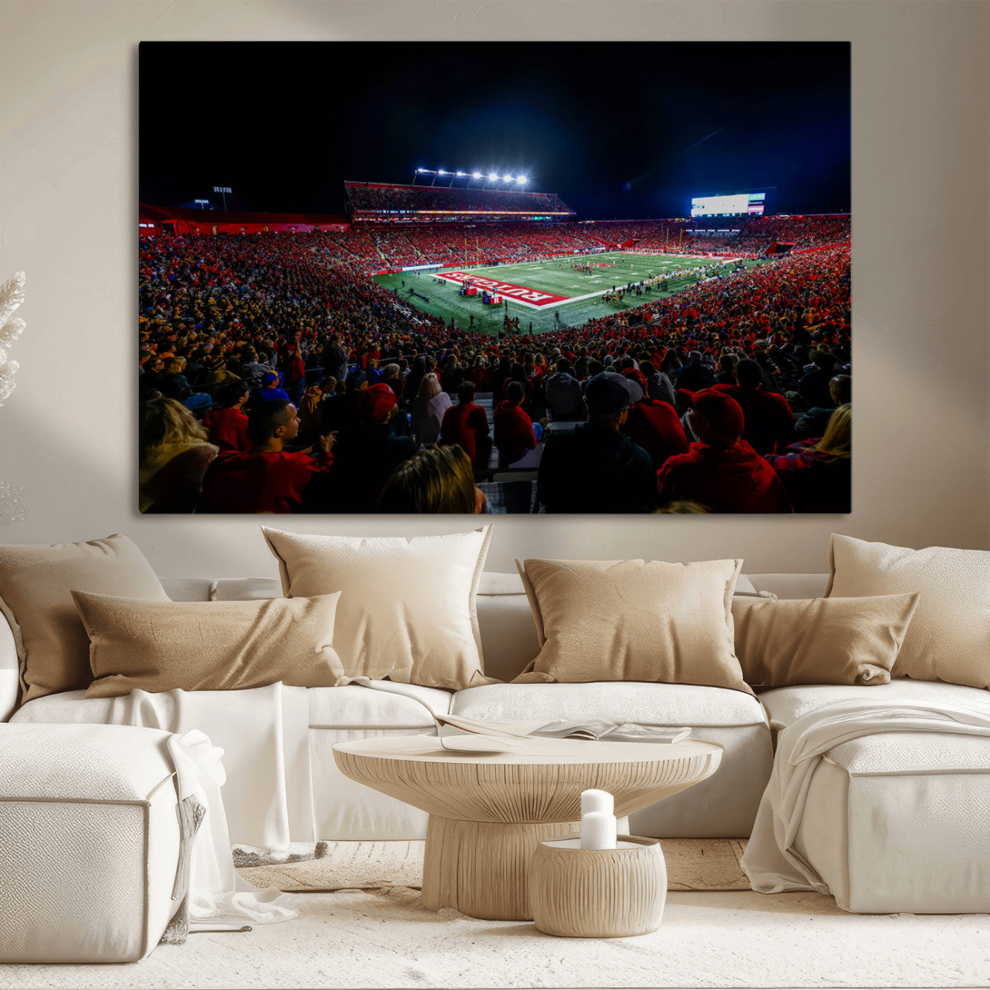 MGV-CV-36X24 - Rutgers Scarlet Knights Football Team Print - SHI Stadium, Piscataway Wall Art Canvas Print