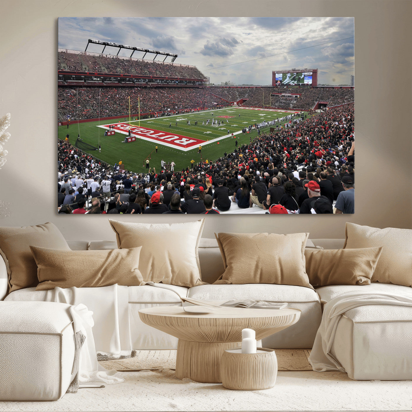 MGV-CV-36X24 - Rutgers Scarlet Knights Football Team Print - SHI Stadium, Piscataway Wall Art Canvas Print