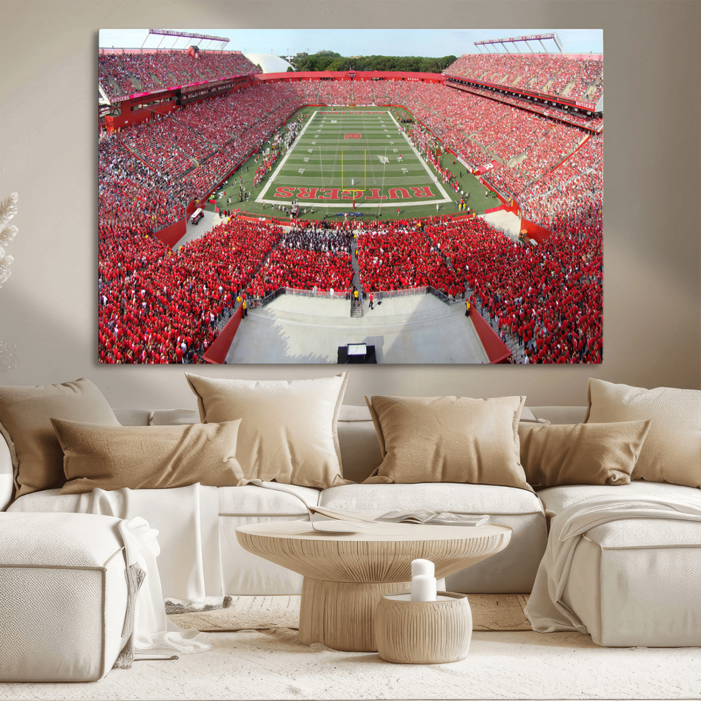 MGV-CV-36X24 - Rutgers Scarlet Knights Football Team Print - Piscataway SHI Stadium Wall Art Canvas Print