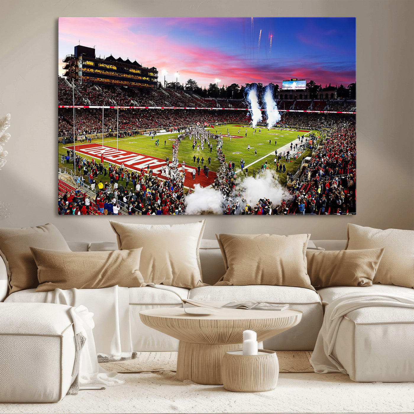 MGV-CV-36X24 - Stanford University Cardinal Football Team Print - Stanford Stadium Wall Art Canvas Print