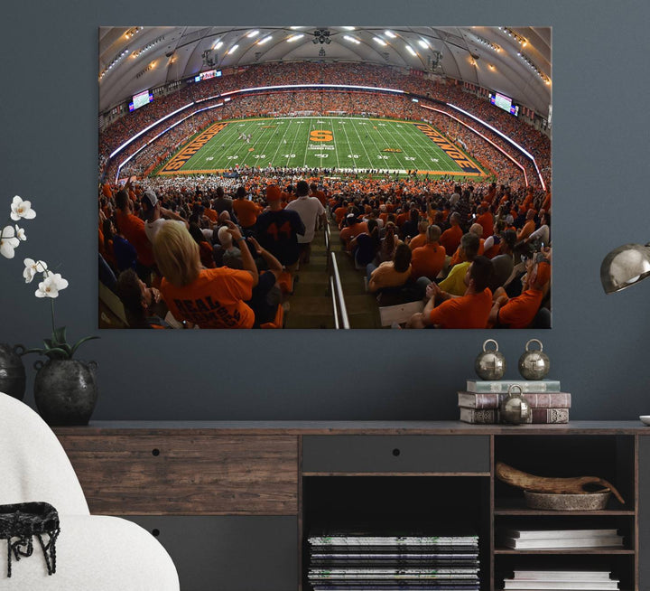 From above, the view resembles the Syracuse University Orange Football Team Wall Art Canvas.