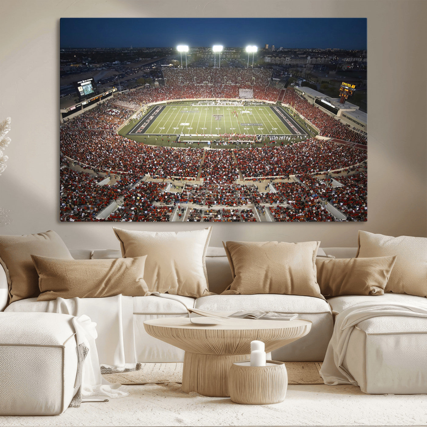 MGV-CV-36X24 - Texas Tech Red Raiders Football Team Print - Lubbock Jones AT&T Stadium Wall Art Canvas Print