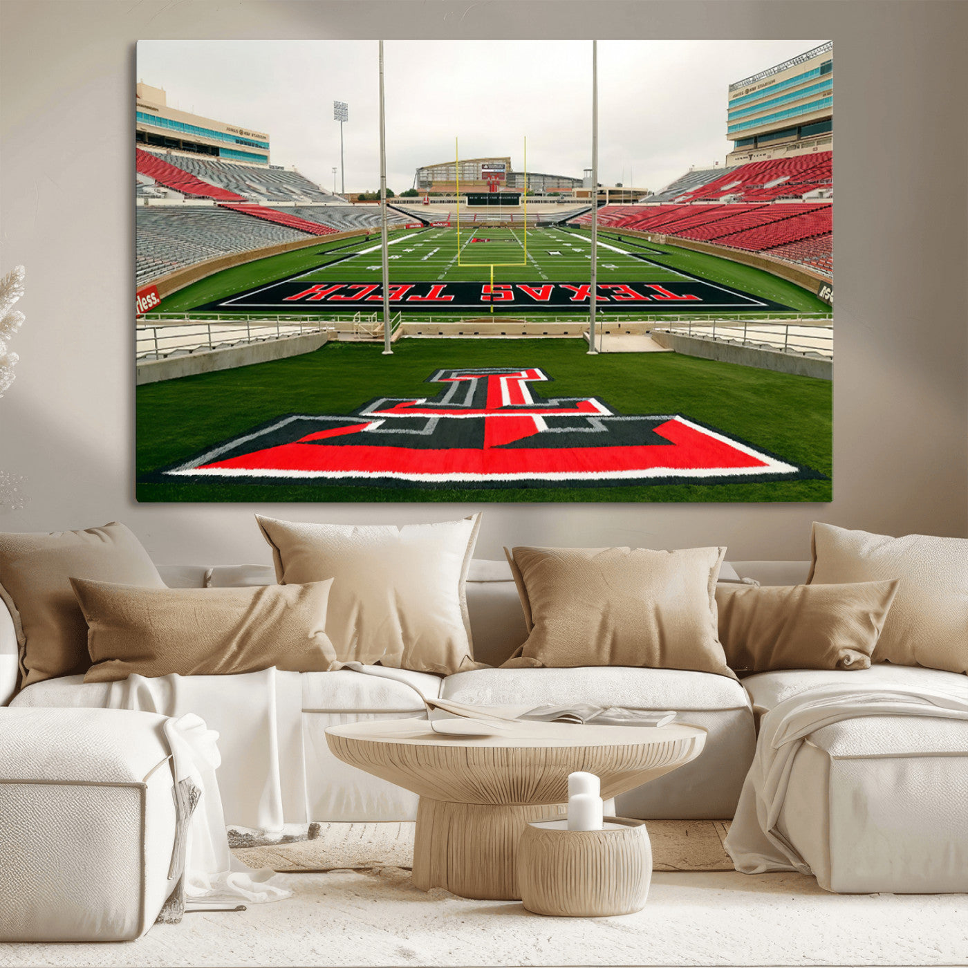 MGV-CV-36X24 - Texas Tech Red Raiders Football Team Print - Lubbock Jones AT&T Stadium Wall Art Canvas Print
